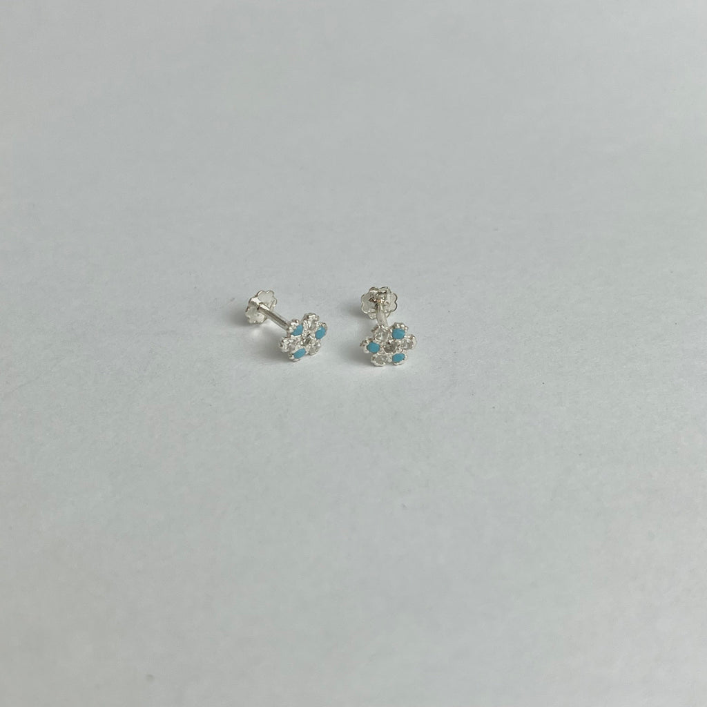 The Ferozi Set – Pavé Hoops & Flower Studs | 925 Sterling Silver | 2 Pairs