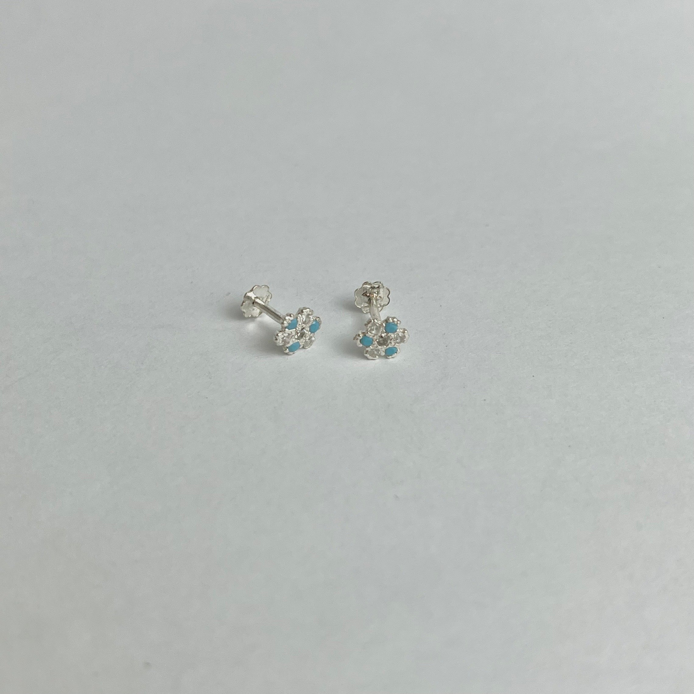 The Ferozi Set – Pavé Hoops & Flower Studs | 925 Sterling Silver | 2 Pairs