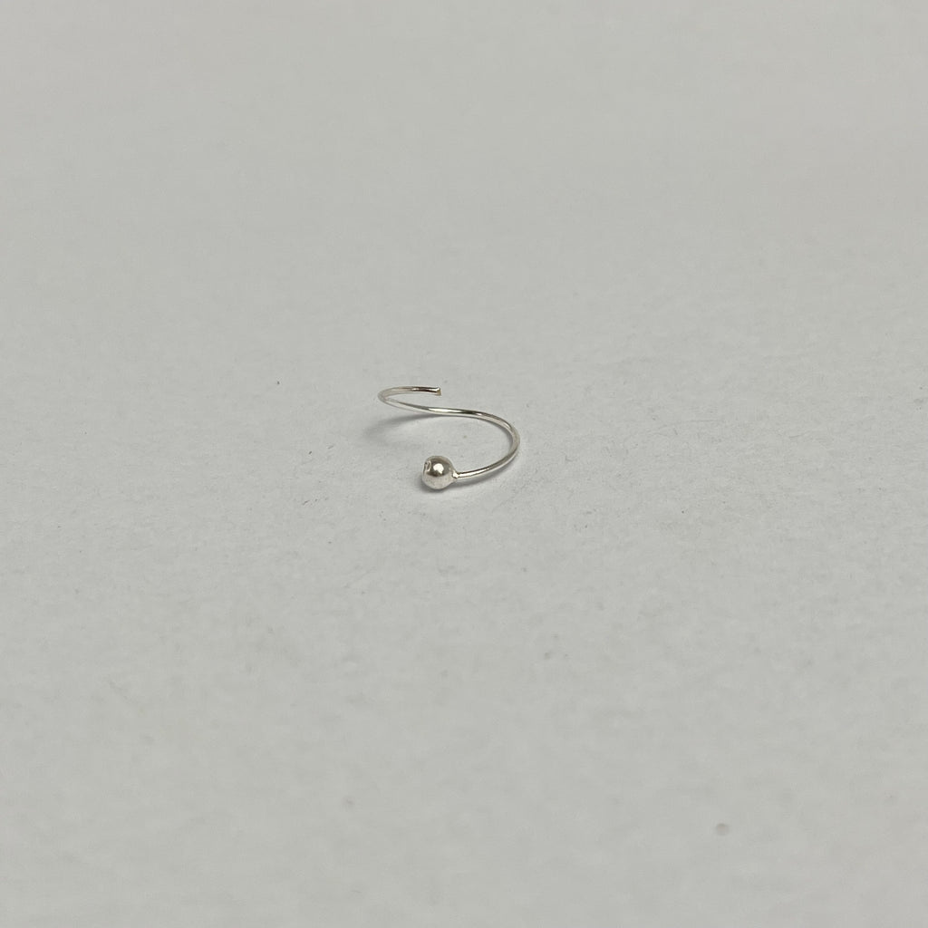 Ball Nose Ring — 925 Sterling Silver | 8mm | 18 Gauge | Minimal Detail Daily Wear