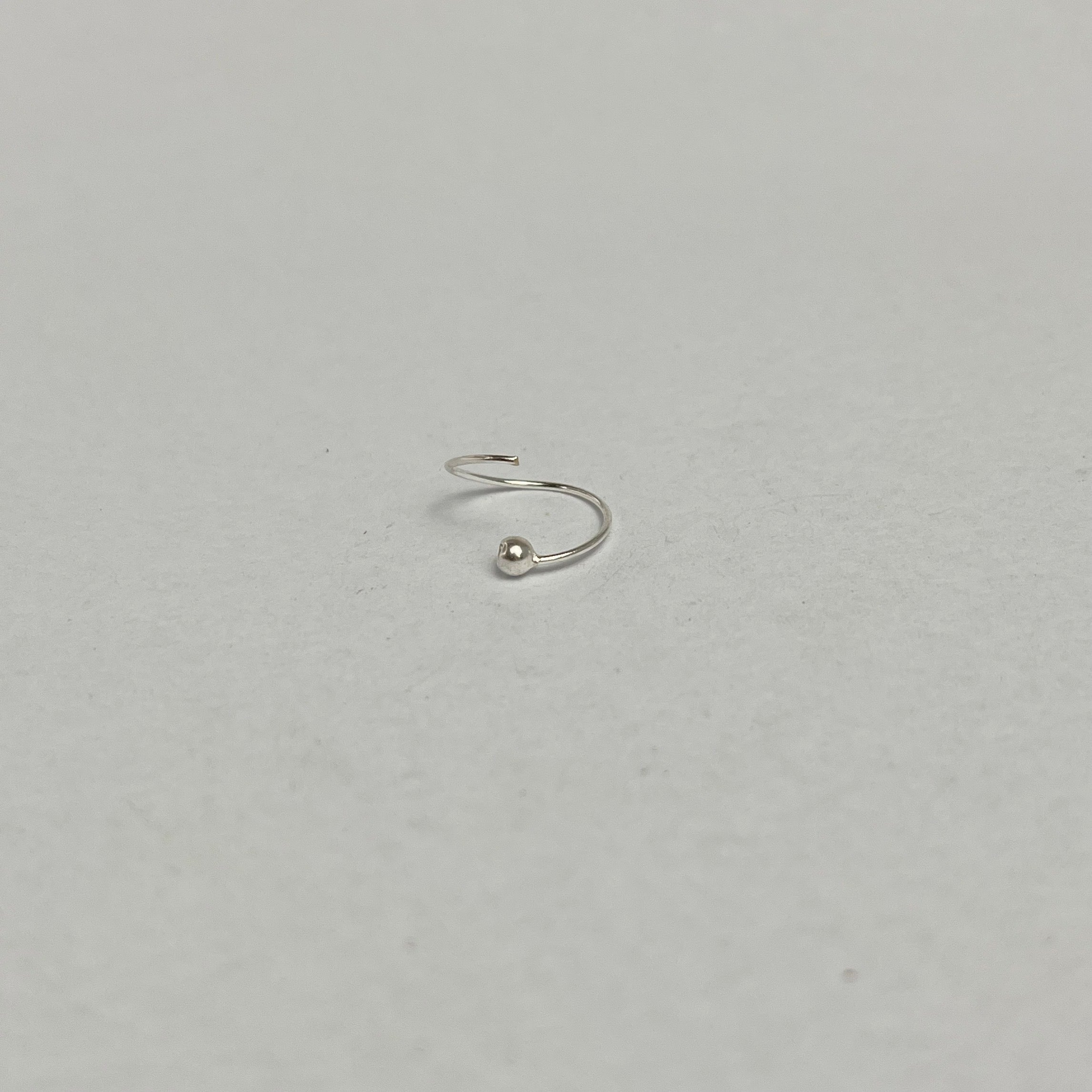Ball Nose Ring — 925 Sterling Silver | 8mm | 18 Gauge | Minimal Detail Daily Wear