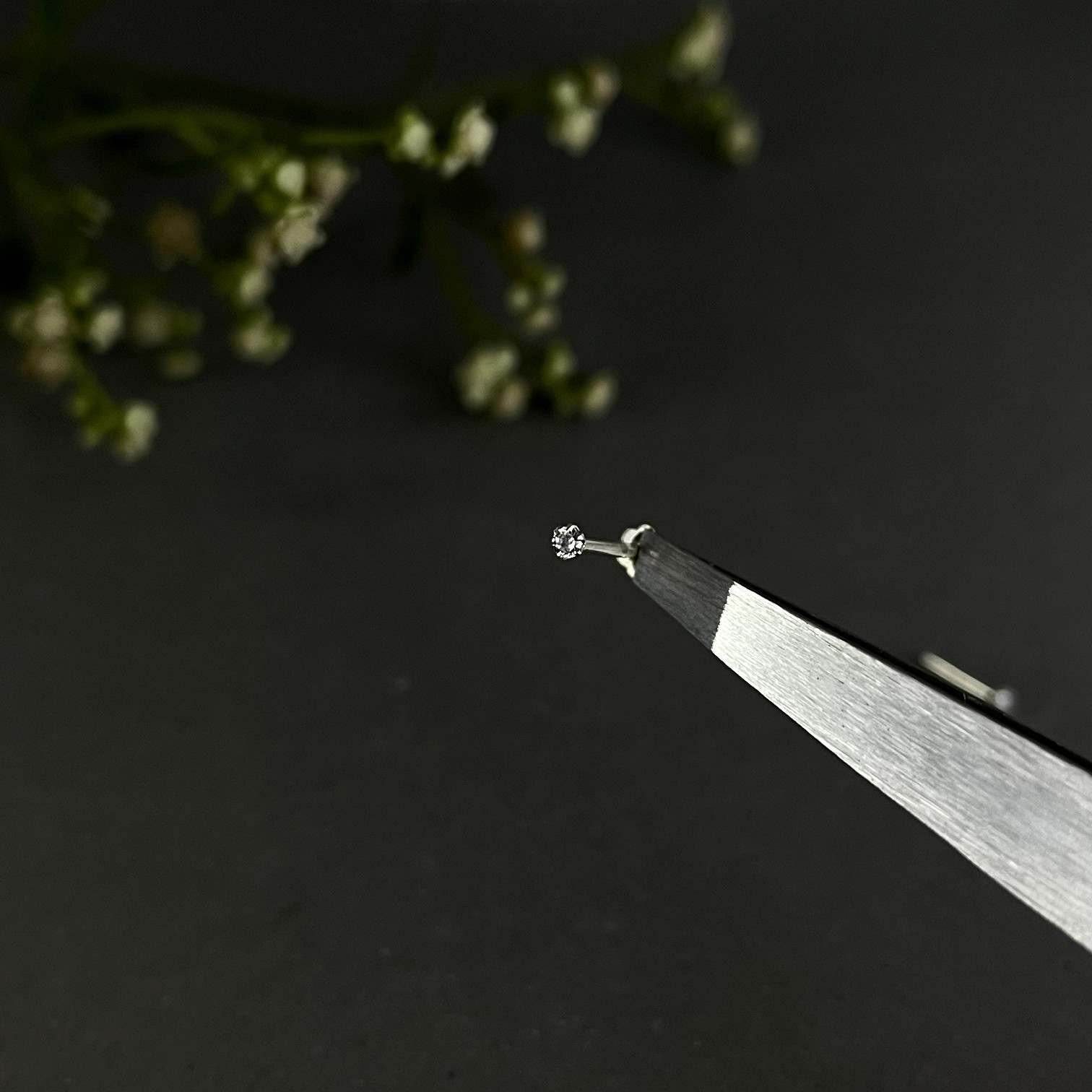 Tiny Stone Nose Pin - 925 Sterling Silver | 1.5mm to 5mm | Screw Back | Daily Wear