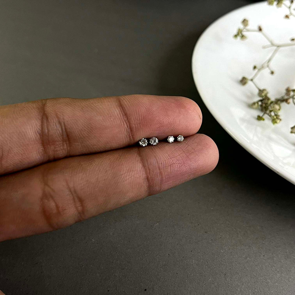 Tiny Silver Studs Bundle – 1.5mm & 2mm | New & Healing Piercings