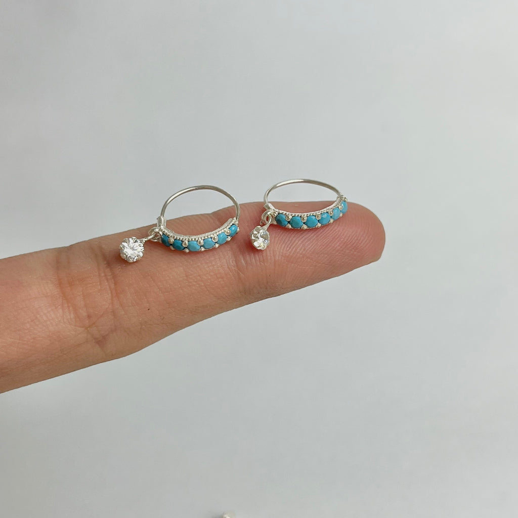 The Ferozi Set – Pavé Hoops & Flower Studs | 925 Sterling Silver | 2 Pairs