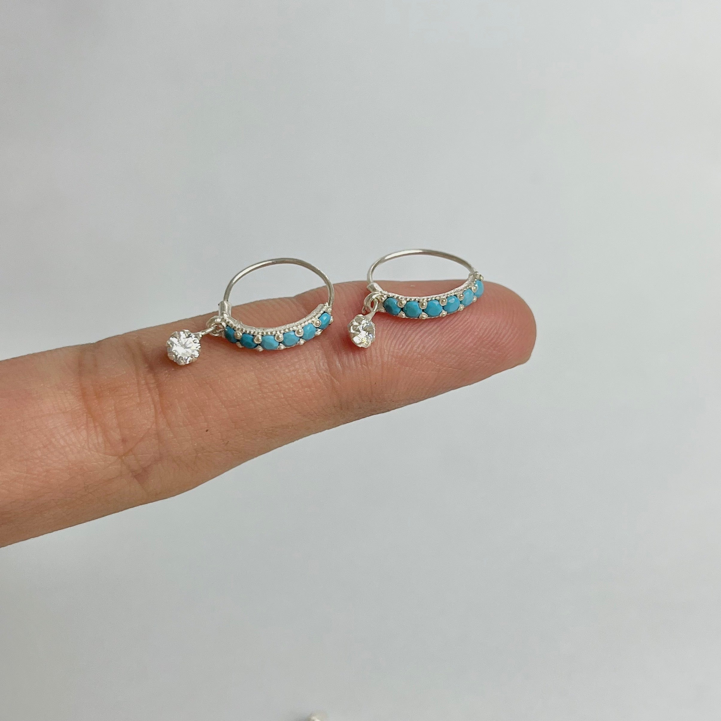 The Ferozi Set – Pavé Hoops & Flower Studs | 925 Sterling Silver | 2 Pairs