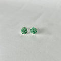 Full Stone Studs - 925 Sterling Silver | Green CZ | 10mm | Nickel-Free | Screw Back