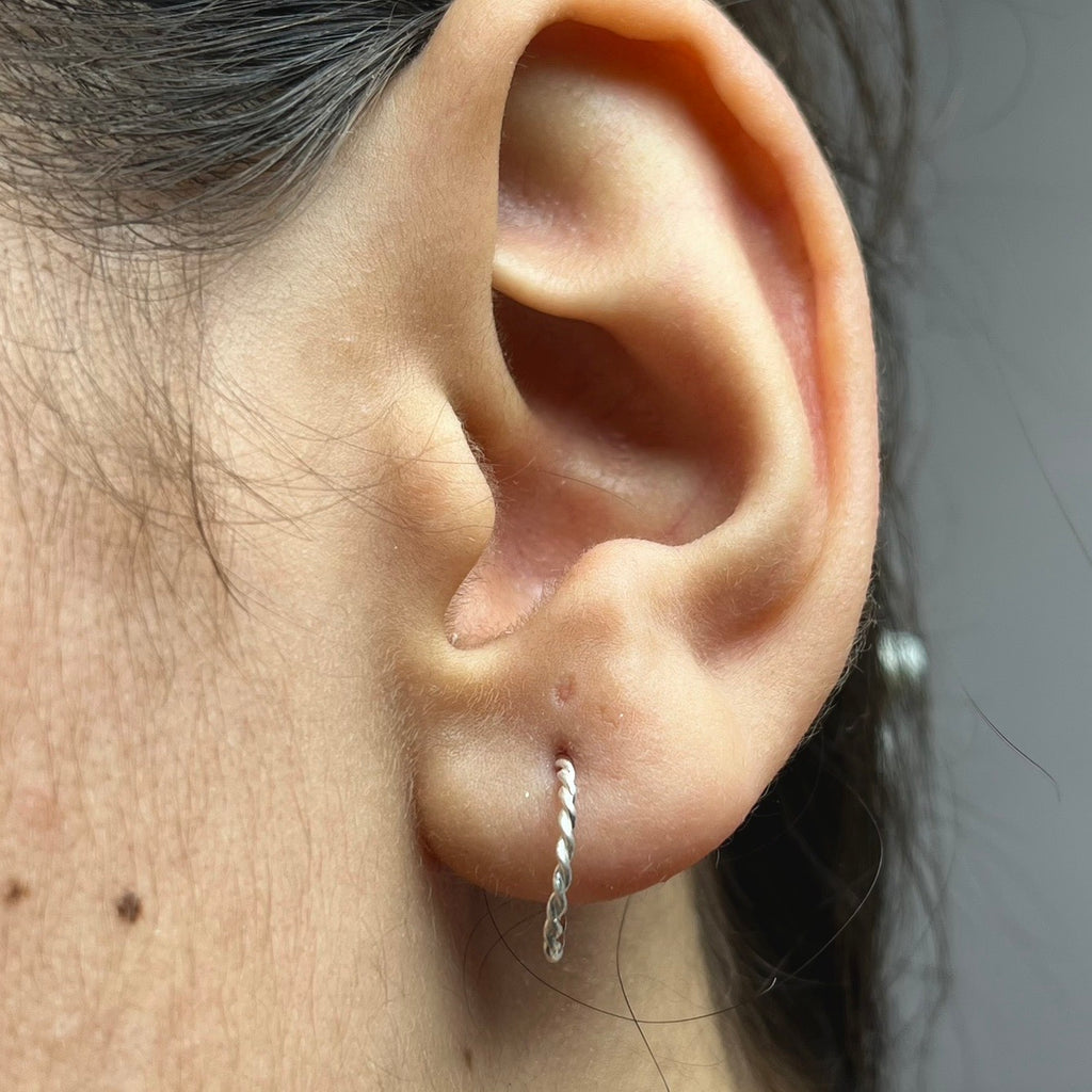 Twisted Hoop Earrings — 925 Sterling Silver | 6mm 8mm 10mm | Nickel-Free | Daily Wear