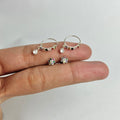 The Rainbow Set – Pavé Hoops & Flower Studs | 925 Sterling Silver | 2 Pairs
