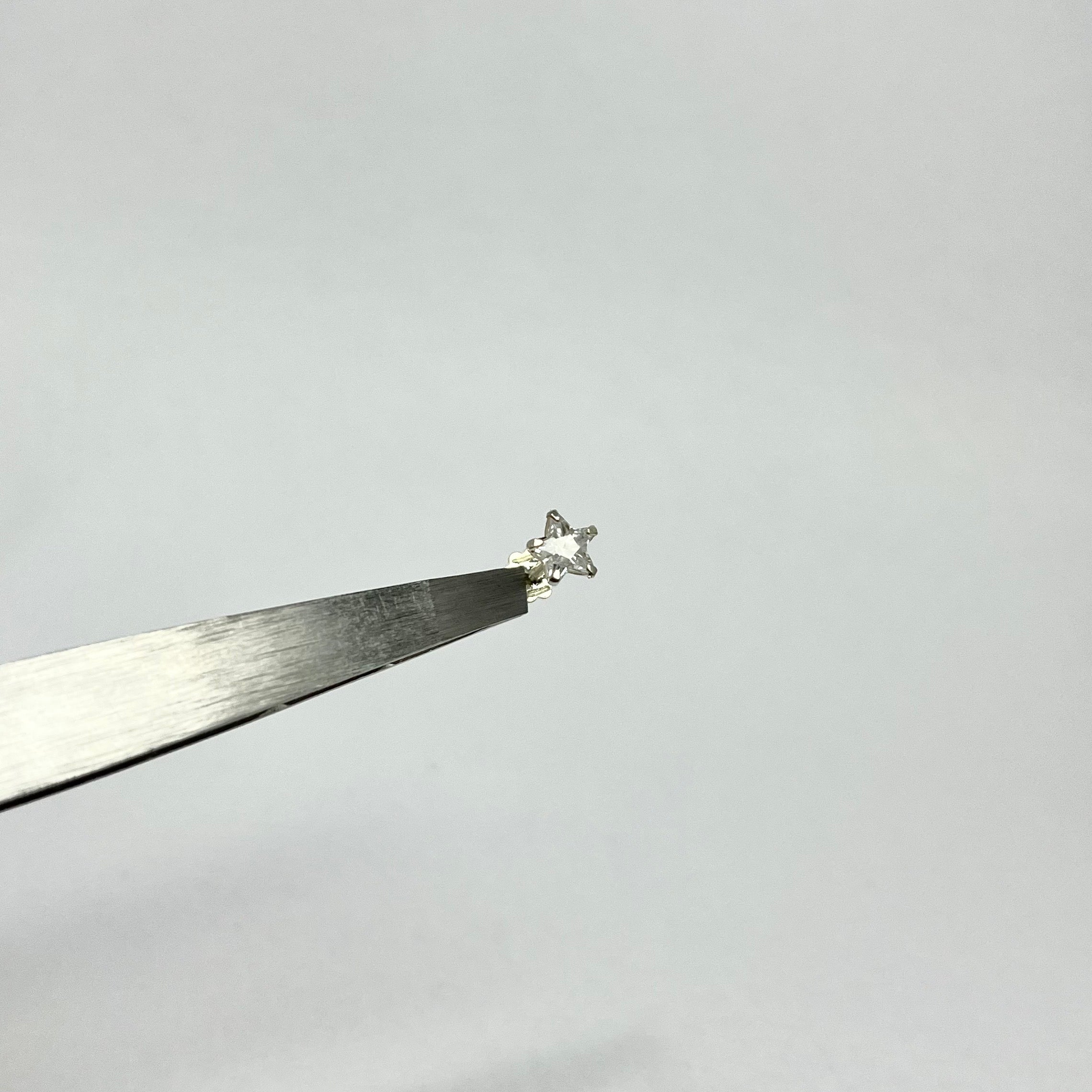 CZ Stone Star Studs - 925 Sterling Silver | Screw Back | 3mm 5mm 7mm