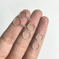 Everyday Silver Hoop Set – 8mm & 10mm Plain Hoops + 10mm Stone Drop Hoops (3 Pairs Minimal Wear)