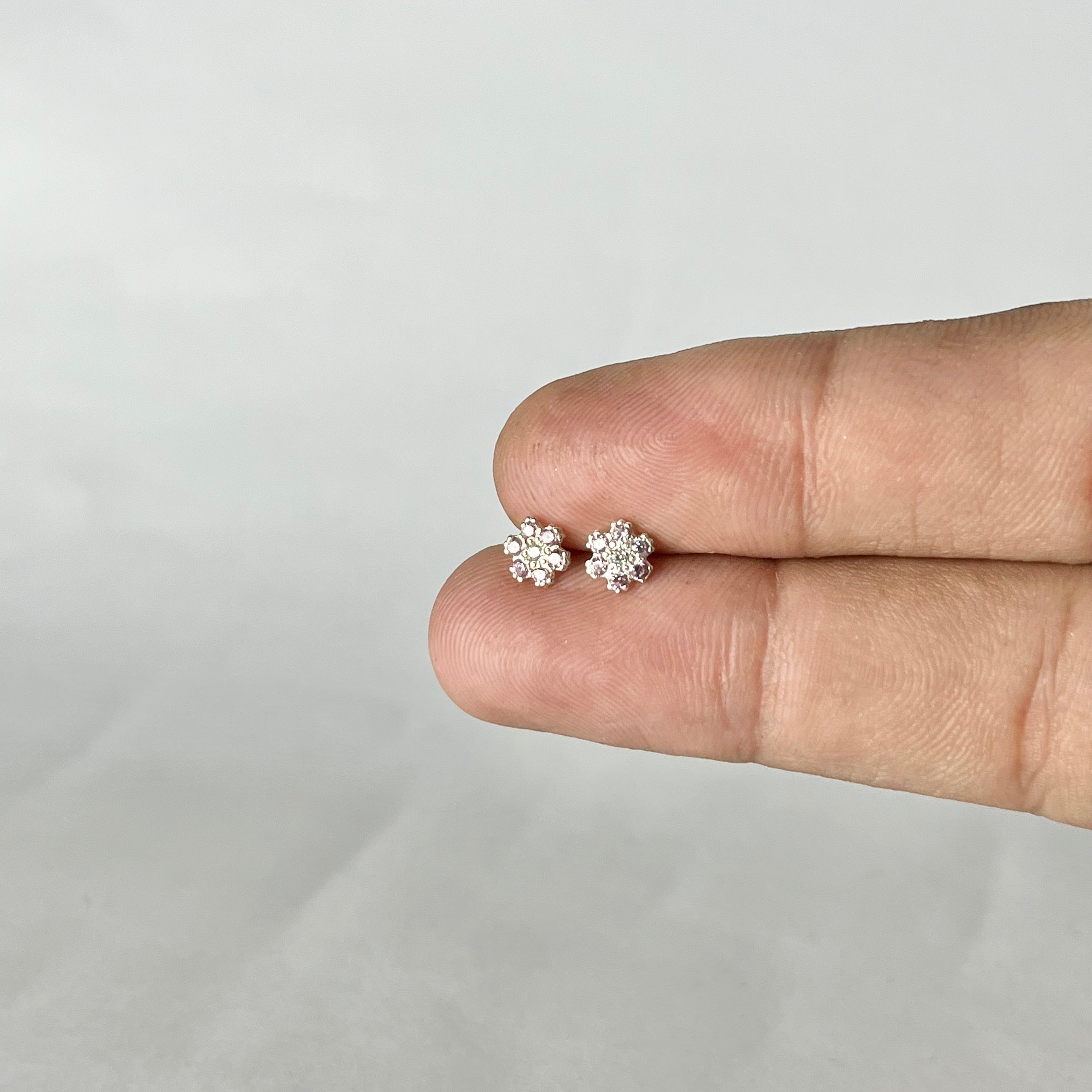Tiny Flower Studs — 925 Sterling Silver | 6mm | 7 Colors | Nickel-Free | Screw Back