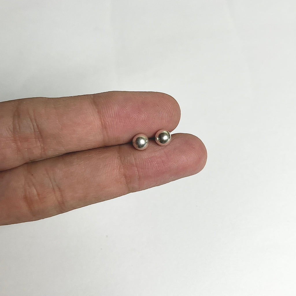 Silver Ball Studs — 925 Sterling Silver | 2mm to 6mm | Nickel-Free | Screw Back