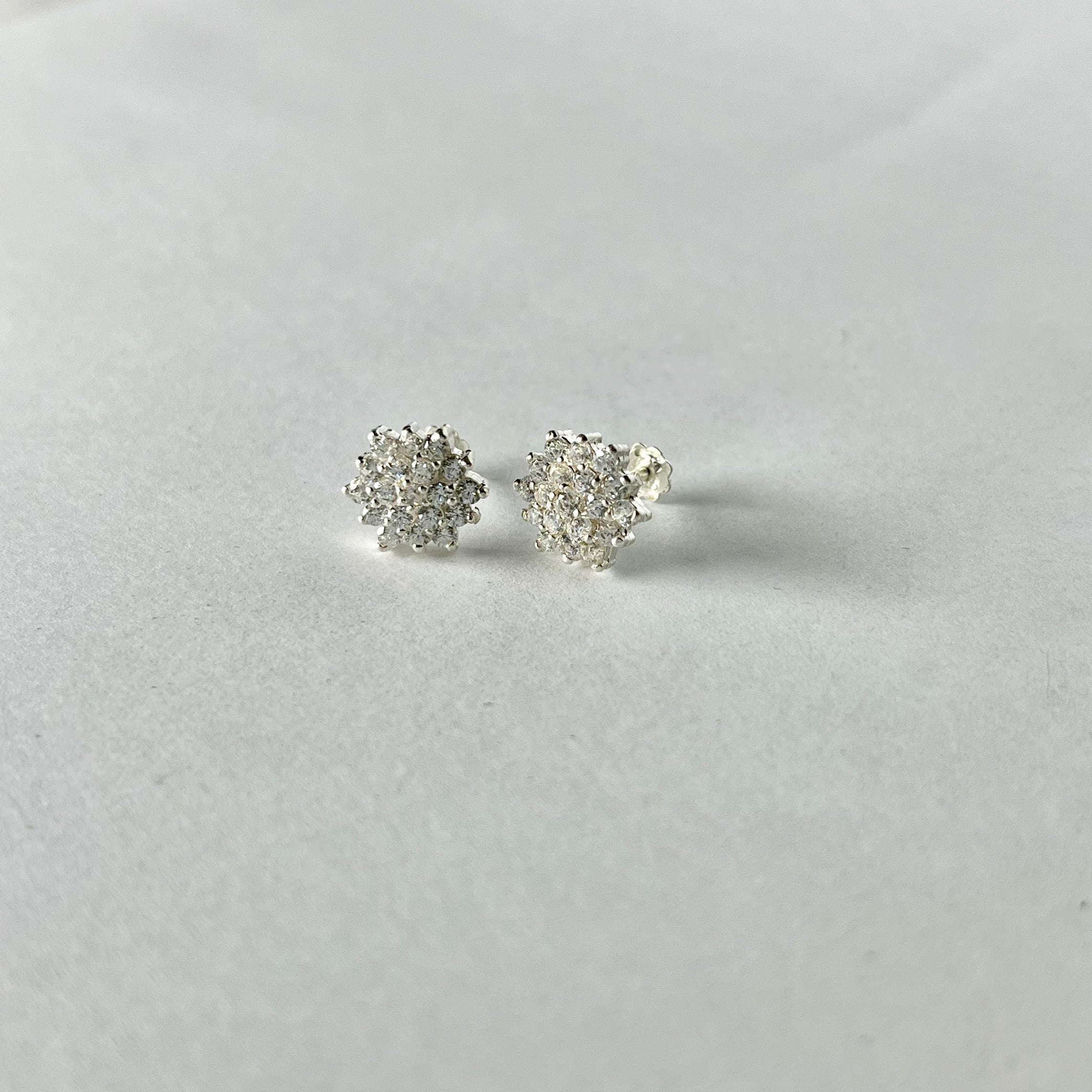 Hexagon Full Stone Studs — 925 Sterling Silver | Clear CZ | 10mm | Nickel-Free | Screw Back