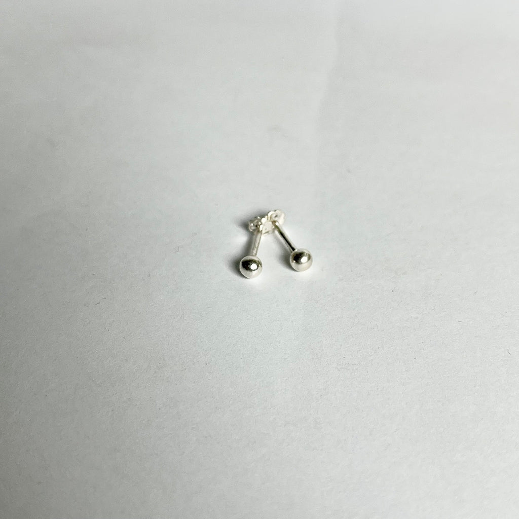 Silver Ball Studs — 925 Sterling Silver | 2mm to 6mm | Nickel-Free | Screw Back