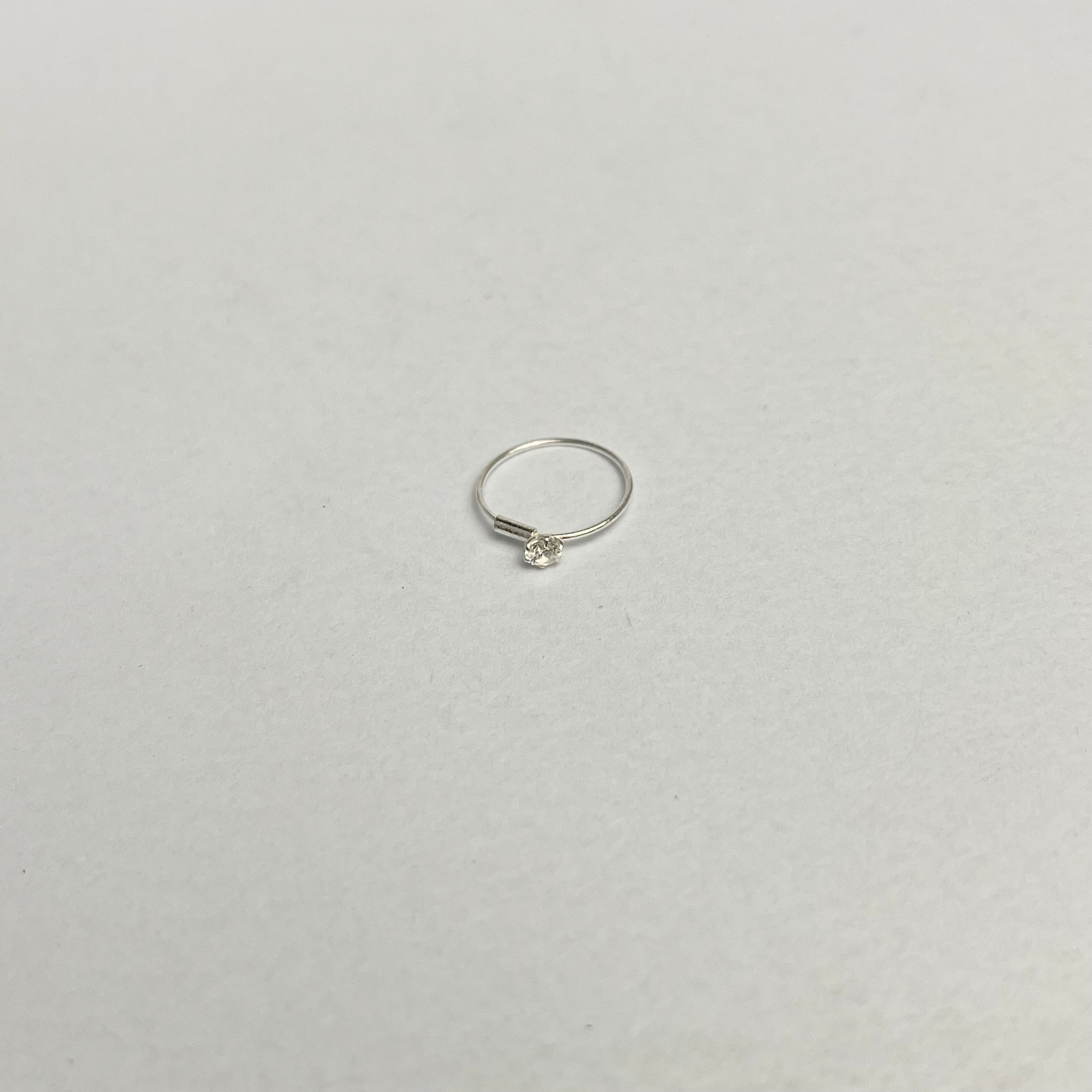 Stone Nose Ring — 925 Sterling Silver | 8mm | 18 Gauge | CZ Stone | Daily Shine