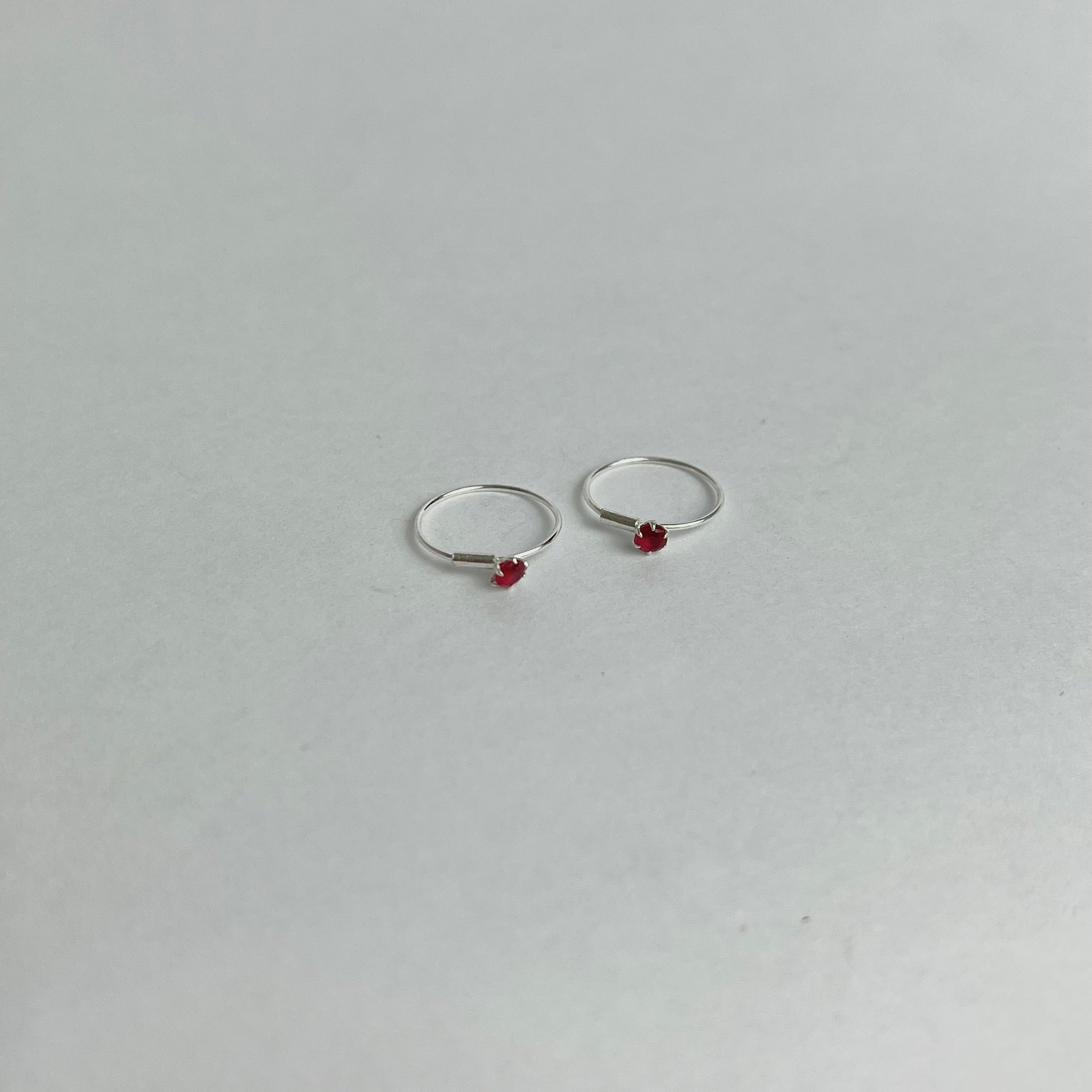 The Red Edit – Flower Studs, 2mm & Hoops | 925 Sterling Silver | 3 Pairs