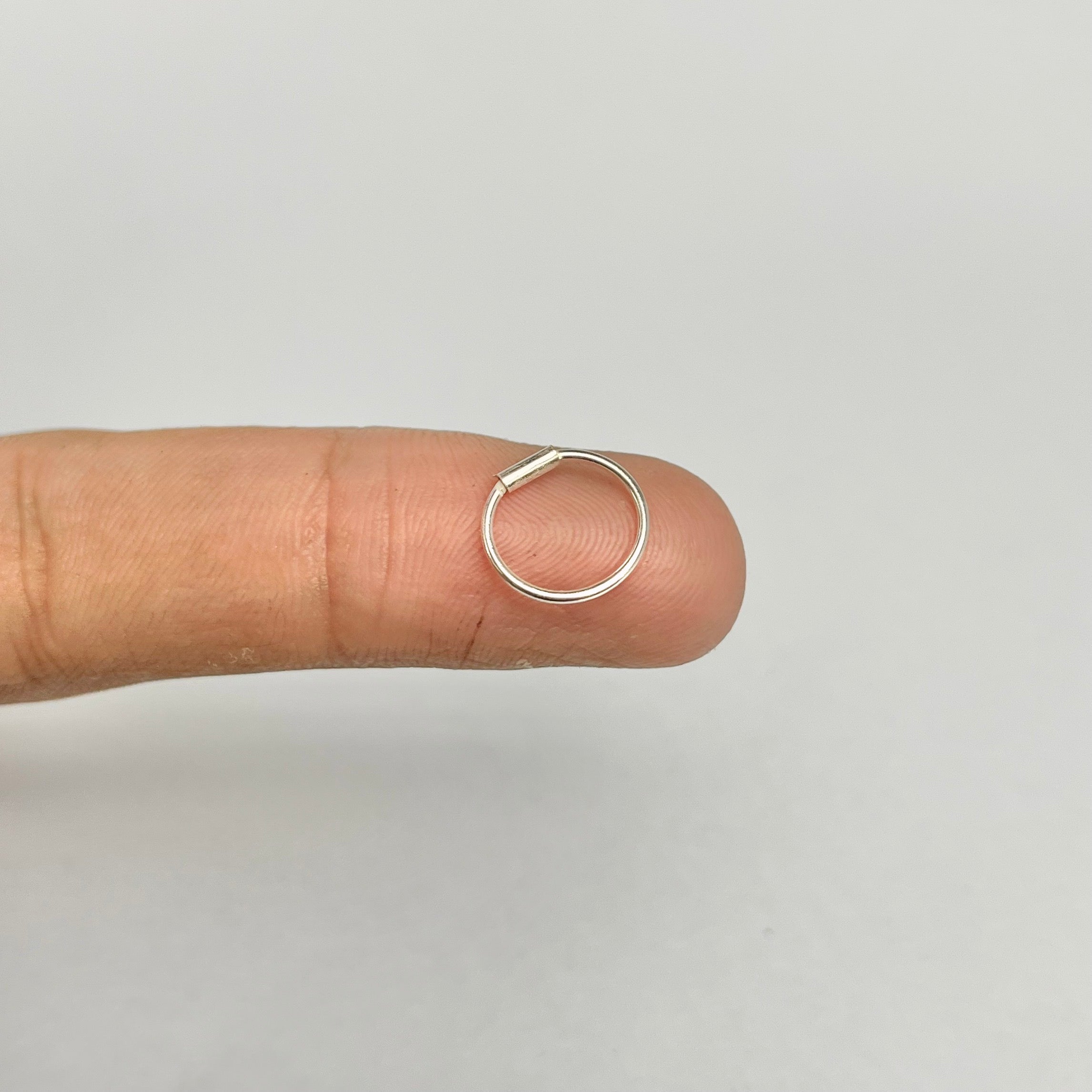 Plain Silver Nose Ring — 925 Sterling Silver | 8mm | 1mm Thick | Everyday Minimal