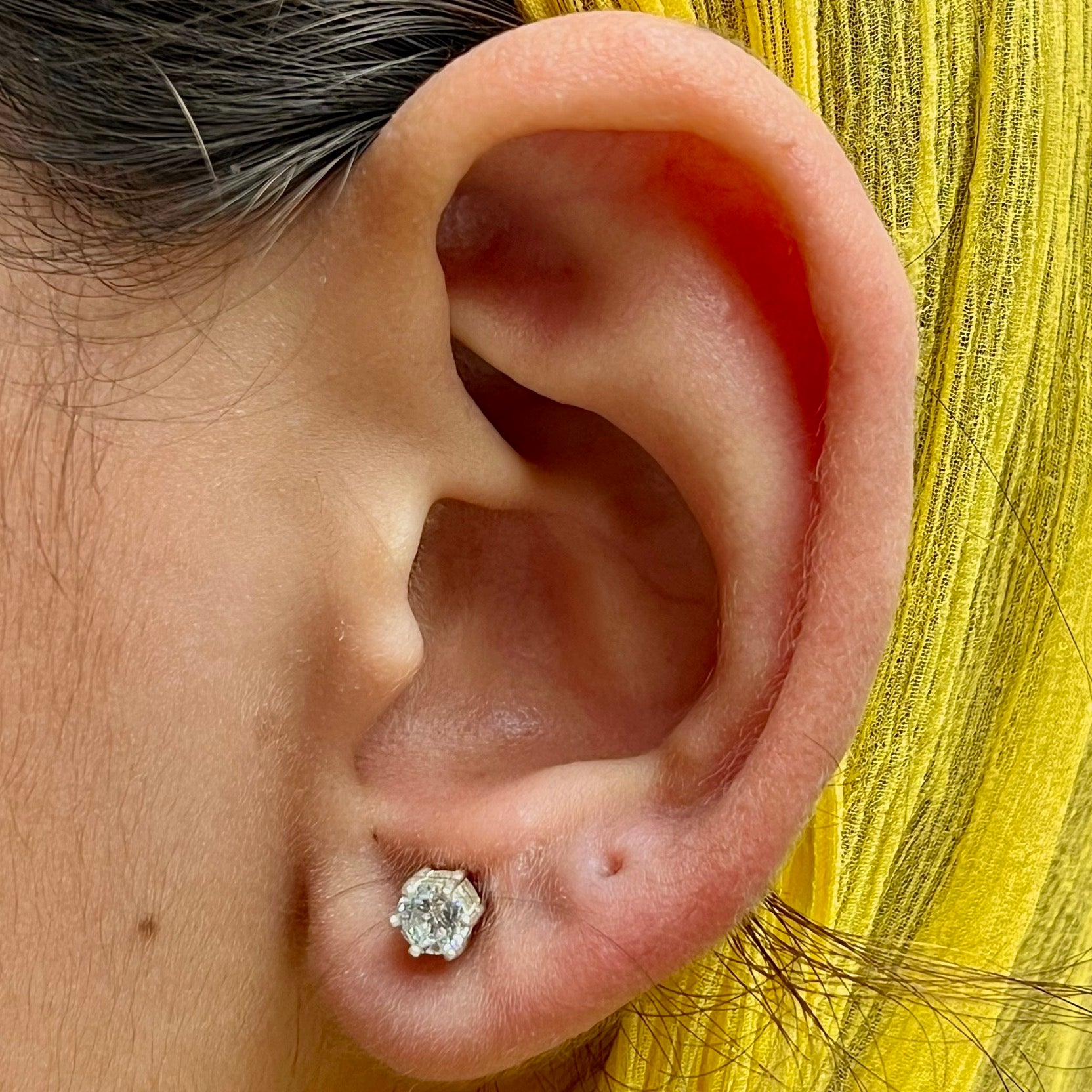Diamond-Look CZ Studs — 925 Sterling Silver | Screw Back | 4mm 5mm 6mm