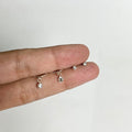 Plain Hanging Stone Hoops + 2mm Studs Set (2 Pairs) – 925 Sterling Silver Minimal Combo