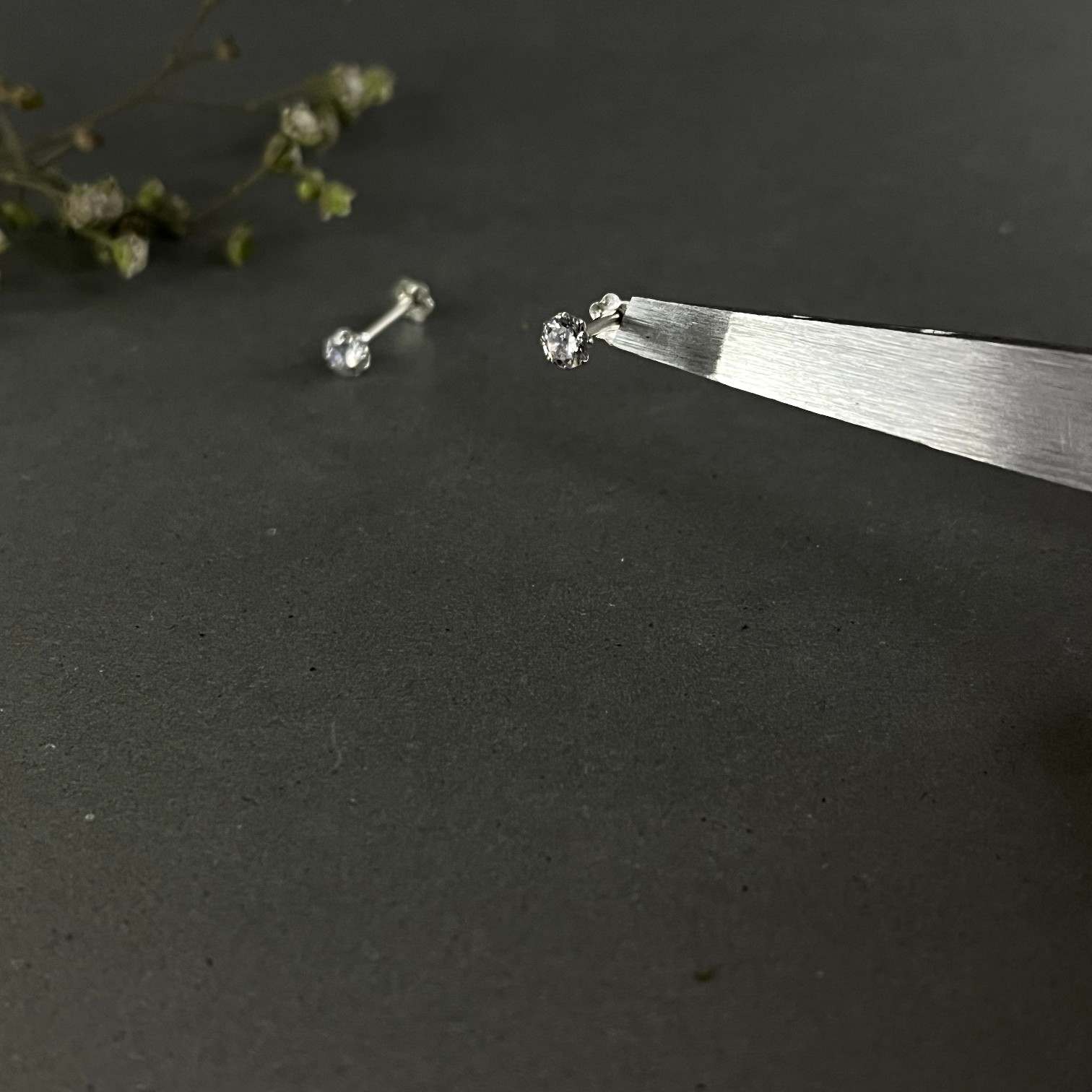 Tiny Stone Nose Pin - 925 Sterling Silver | 1.5mm to 5mm | Screw Back | Daily Wear