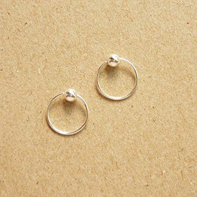 Chandi Ball Hoop Earrings (6MM to 11MM) Sizes