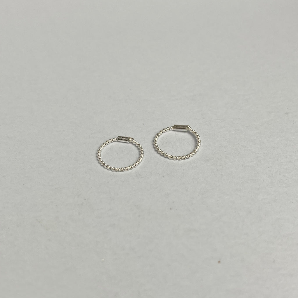 Twisted Hoop Earrings — 925 Sterling Silver | 6mm 8mm 10mm | Nickel-Free | Daily Wear