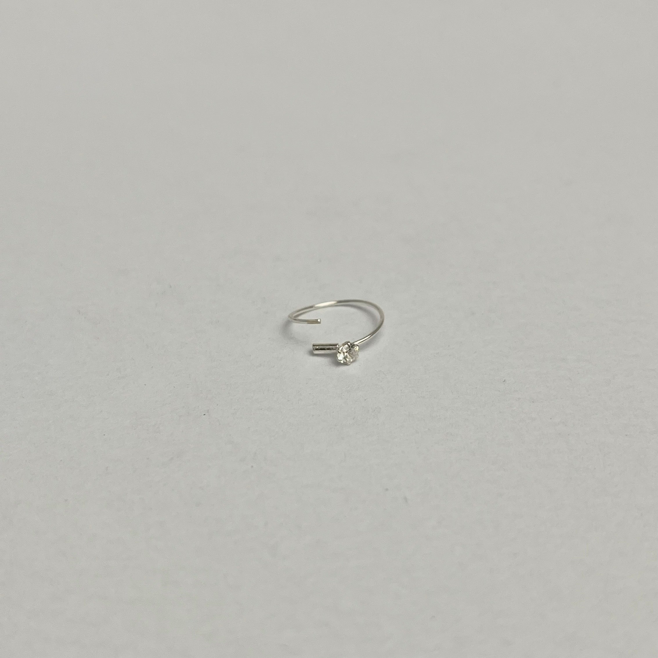 Stone Nose Ring — 925 Sterling Silver | 8mm | 18 Gauge | CZ Stone | Daily Shine