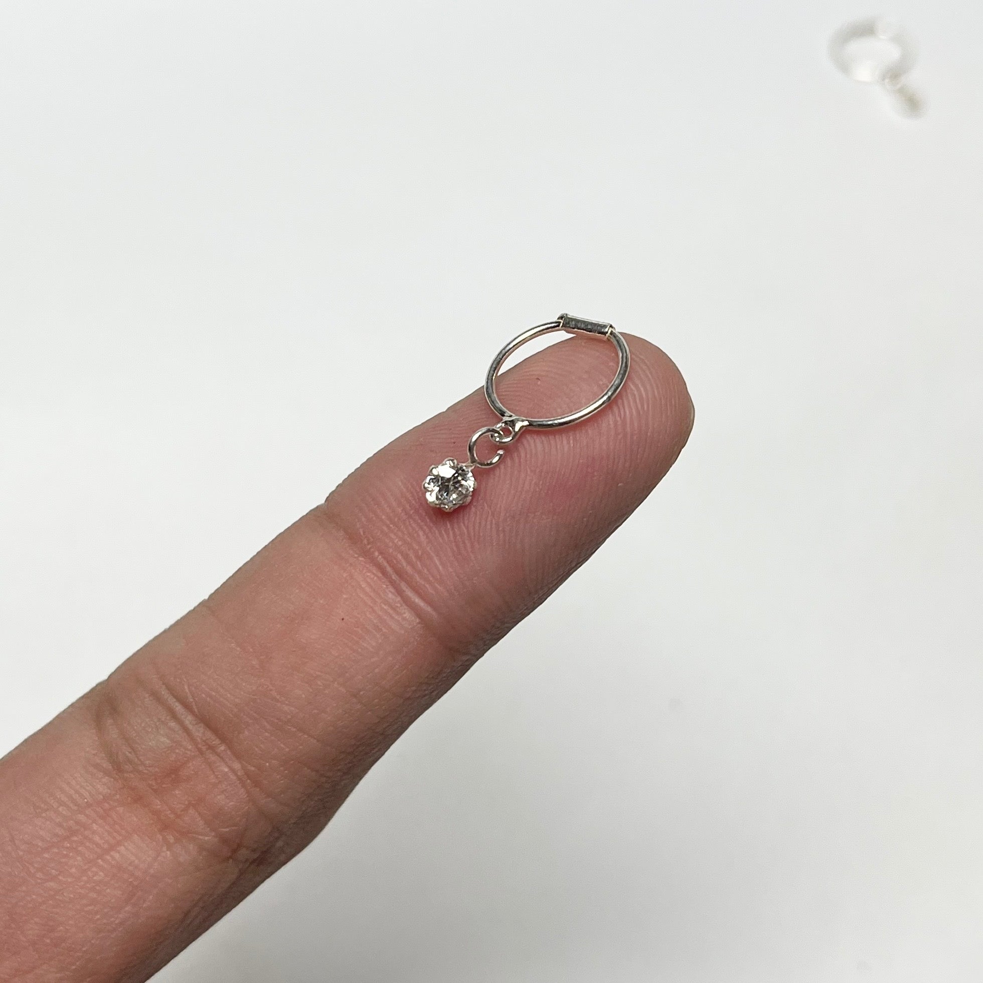 Hanging Stone Nose Ring – 925 Sterling Silver