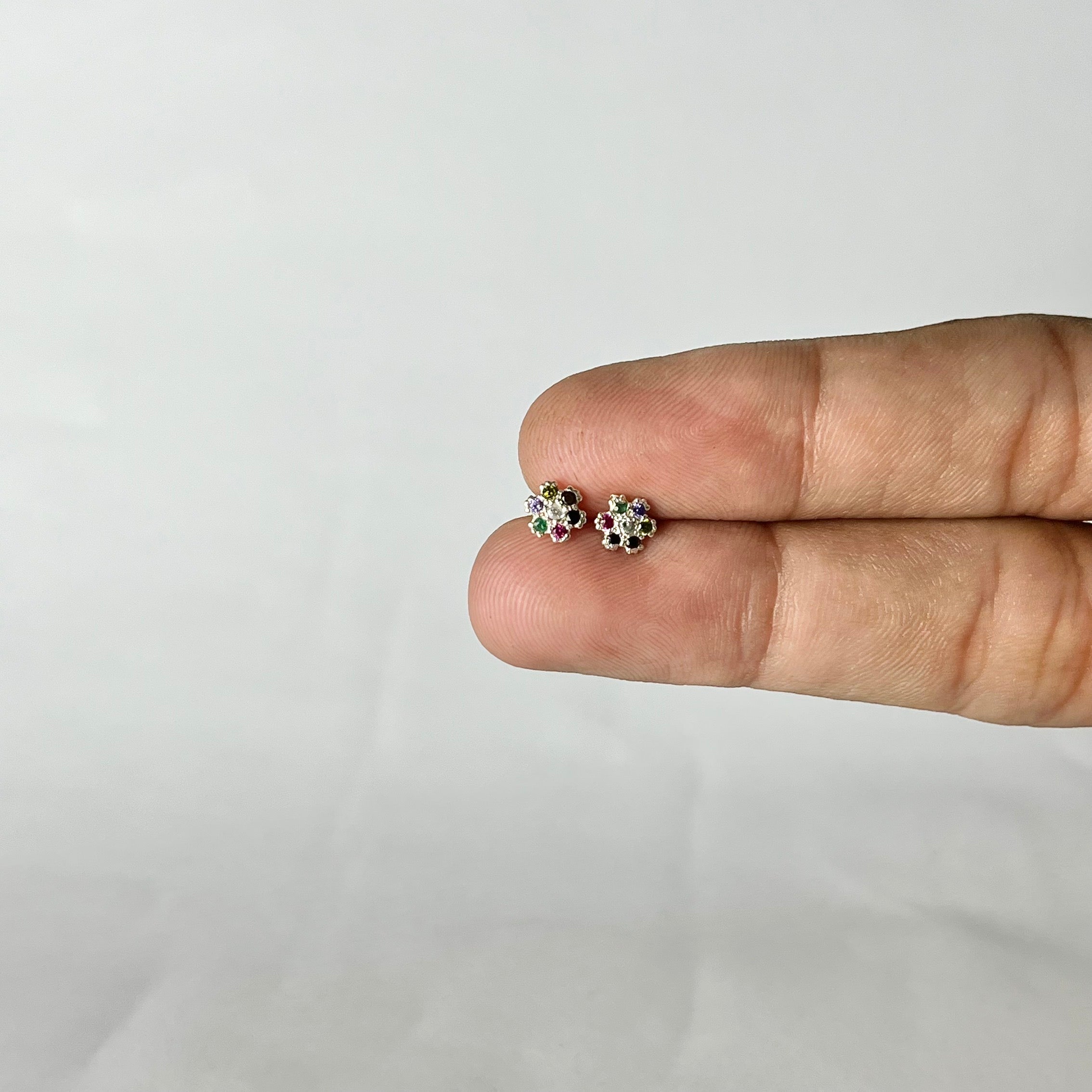 Tiny Flower Studs — 925 Sterling Silver | 6mm | 7 Colors | Nickel-Free | Screw Back