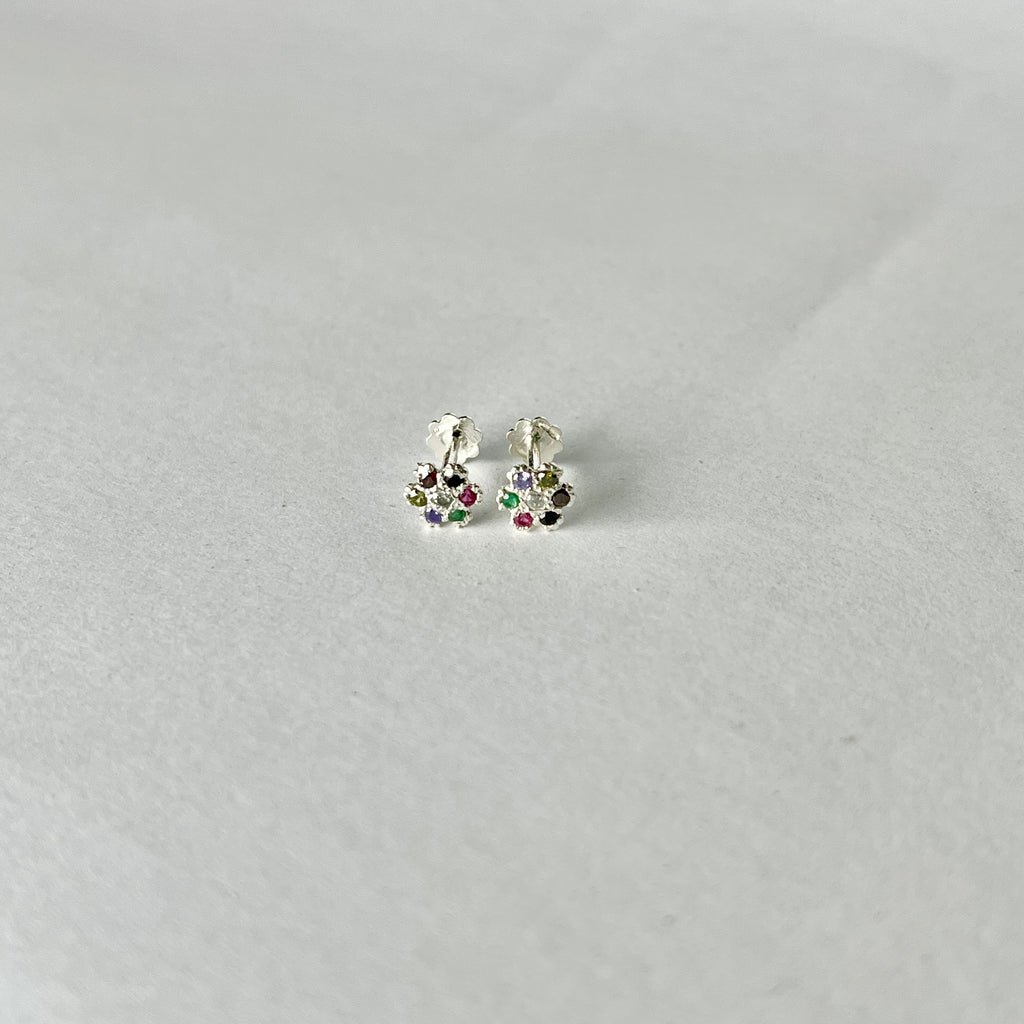 Tiny Flower Studs — 925 Sterling Silver | 6mm | 7 Colors | Nickel-Free | Screw Back