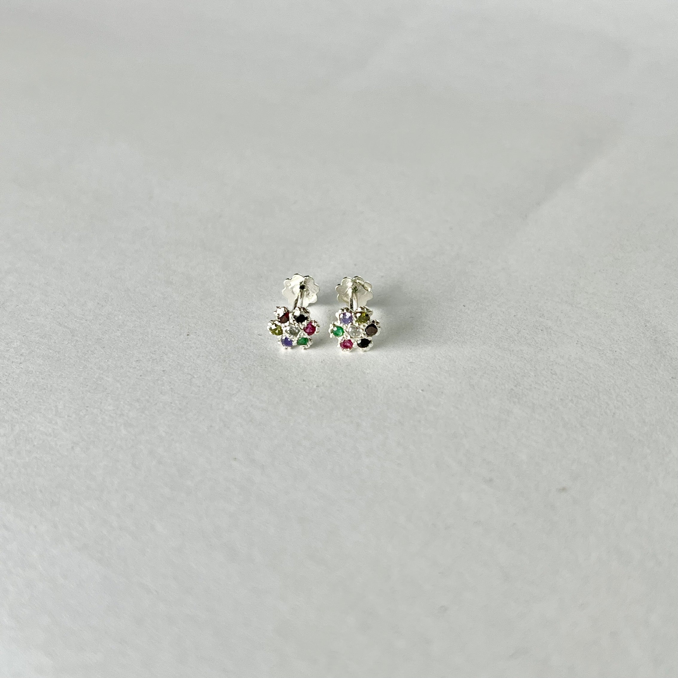 Tiny Flower Studs — 925 Sterling Silver | 6mm | 7 Colors | Nickel-Free | Screw Back