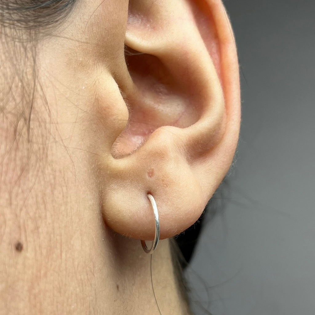 Silver Plain Hoop Earrings – Pair (Sizes 6mm • 8mm • 10mm )