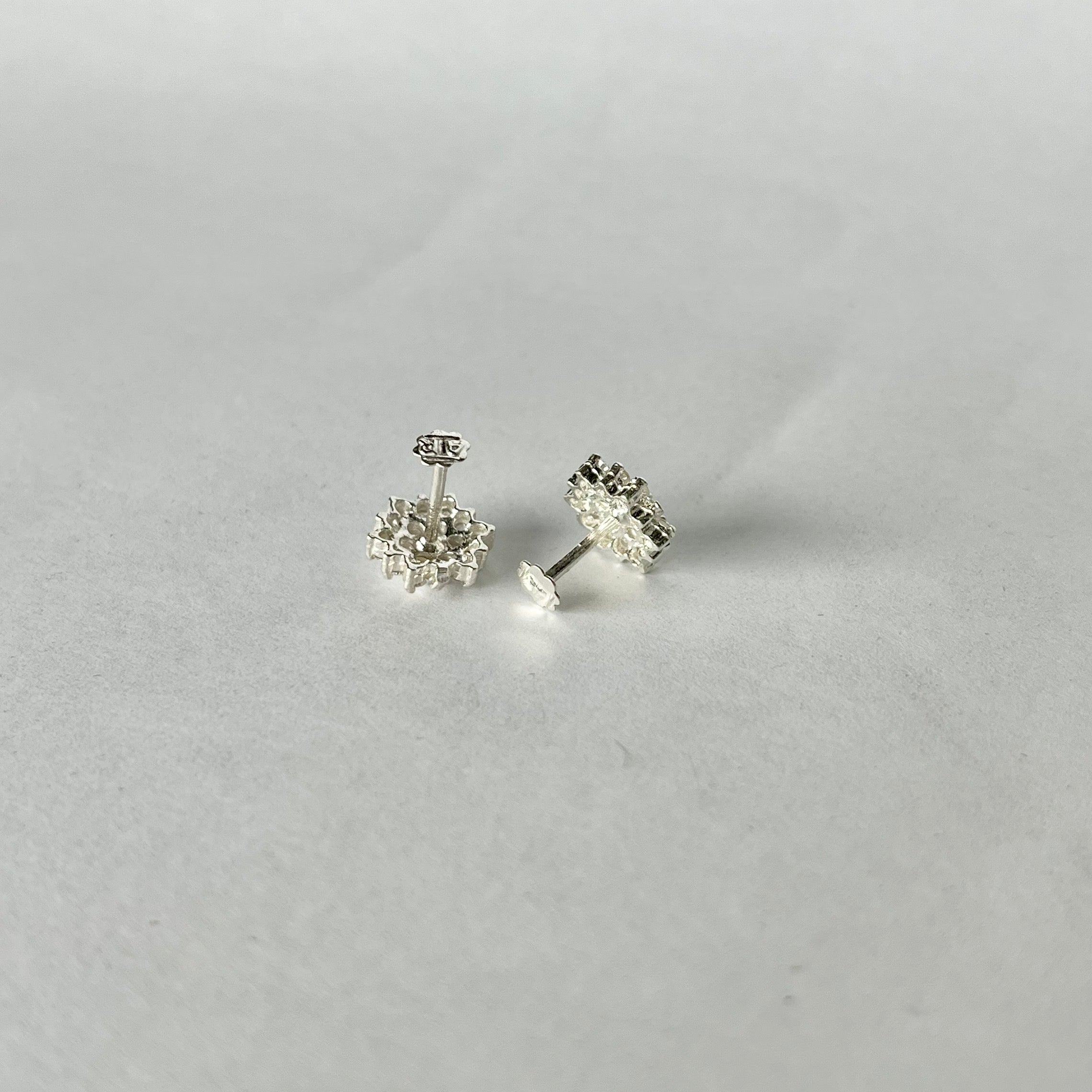 Hexagon Full Stone Studs — 925 Sterling Silver | Clear CZ | 10mm | Nickel-Free | Screw Back