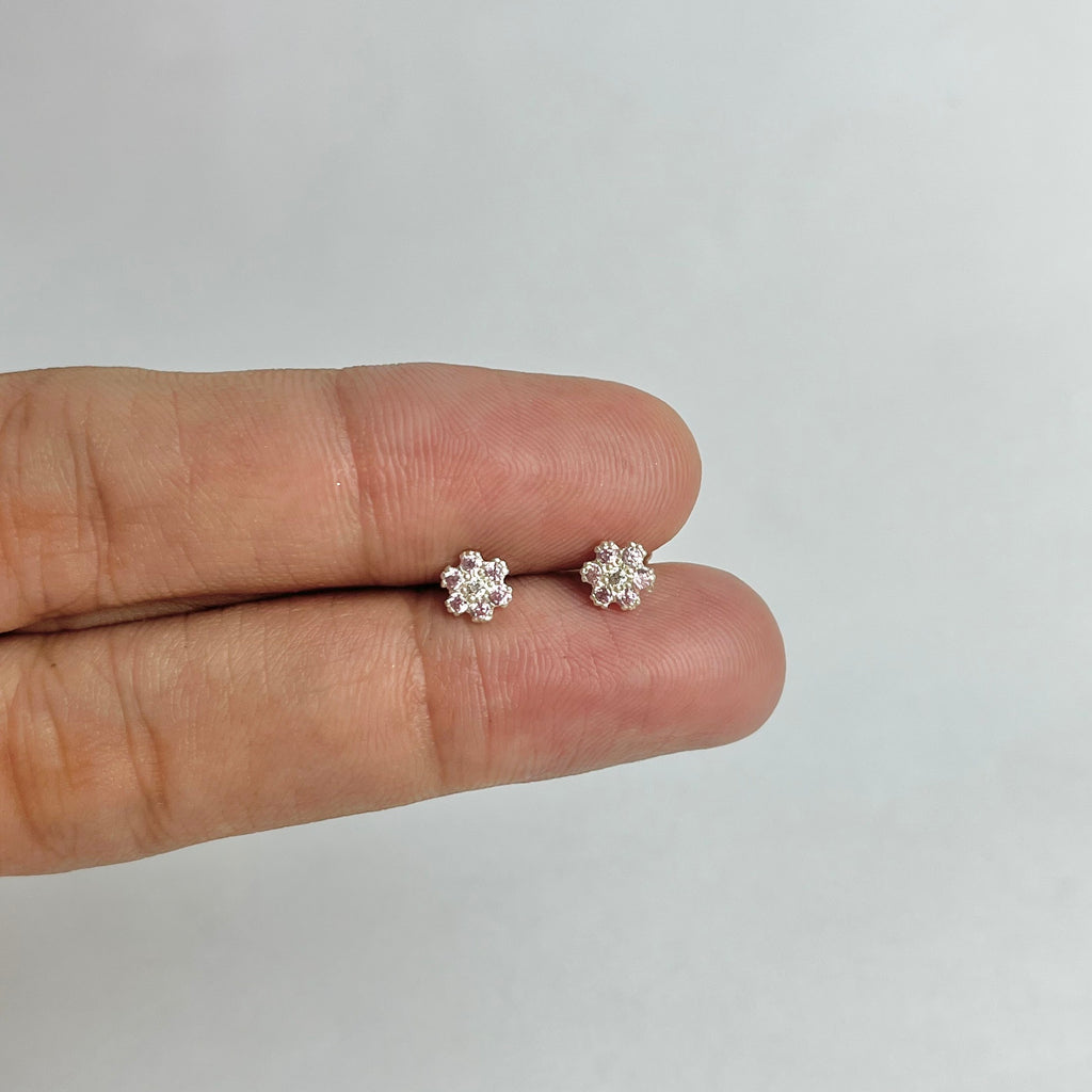 The Pink Edit – Pavé Hoops & Flower Studs | 925 Sterling Silver | 2 Pairs