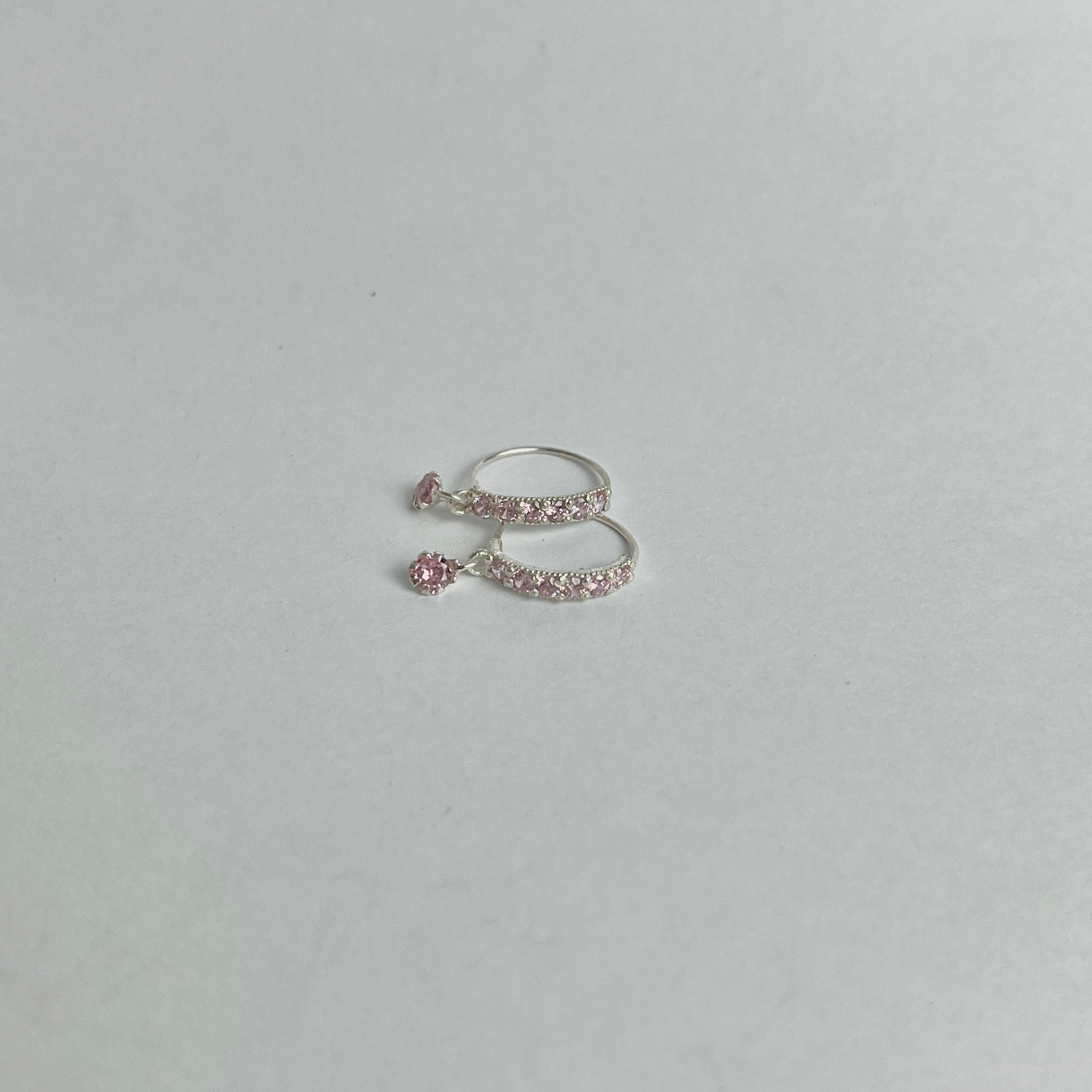The Pink Edit – Pavé Hoops & Flower Studs | 925 Sterling Silver | 2 Pairs