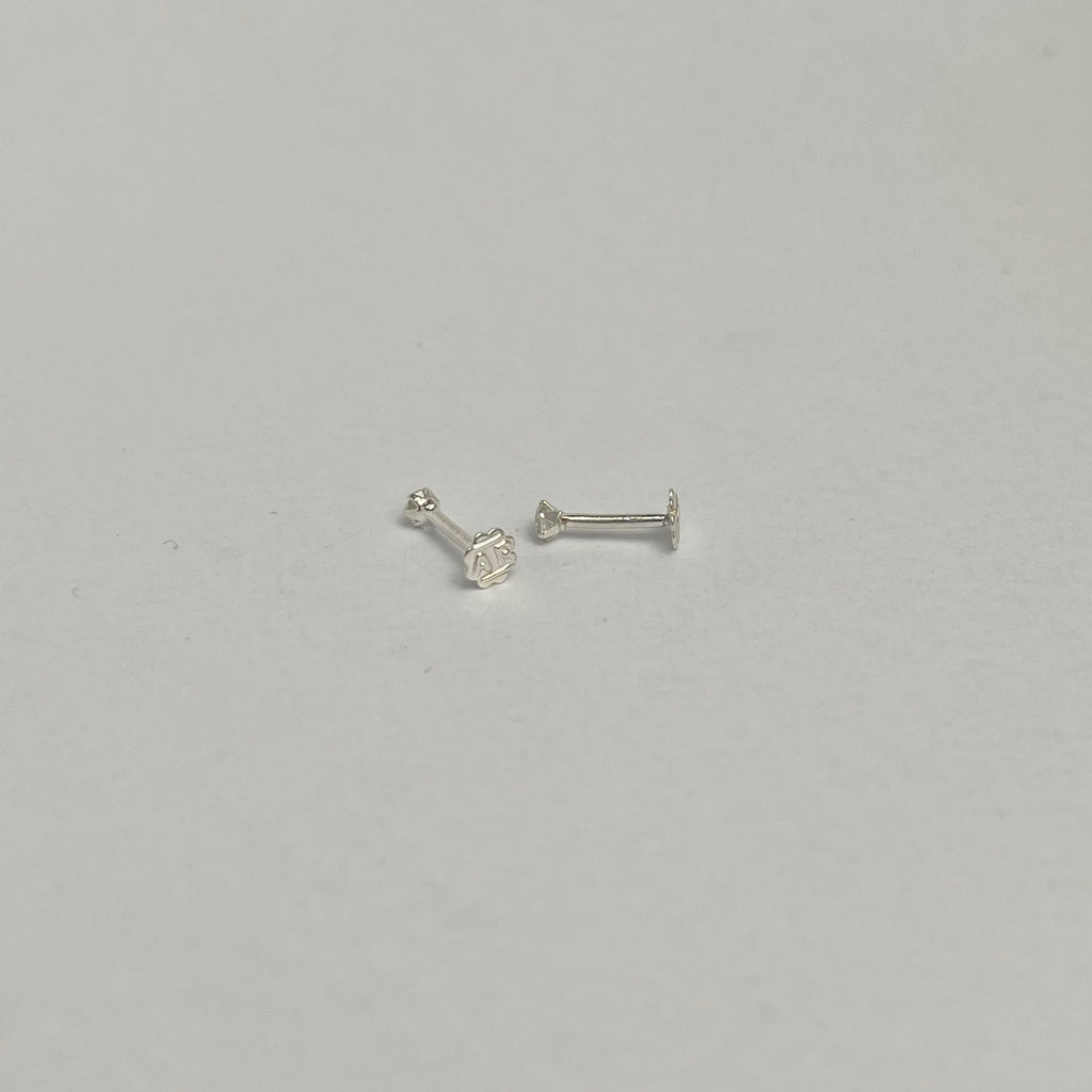 2mm - The Hint Stud 925 Silver | Nickel-Free | Screw Back