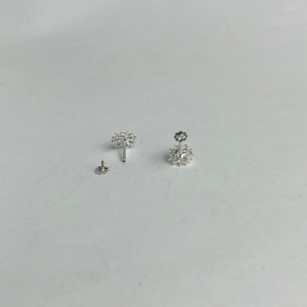 Starburst Studs – 925 Sterling Silver | Clear CZ | Screw Back | Daily Wear