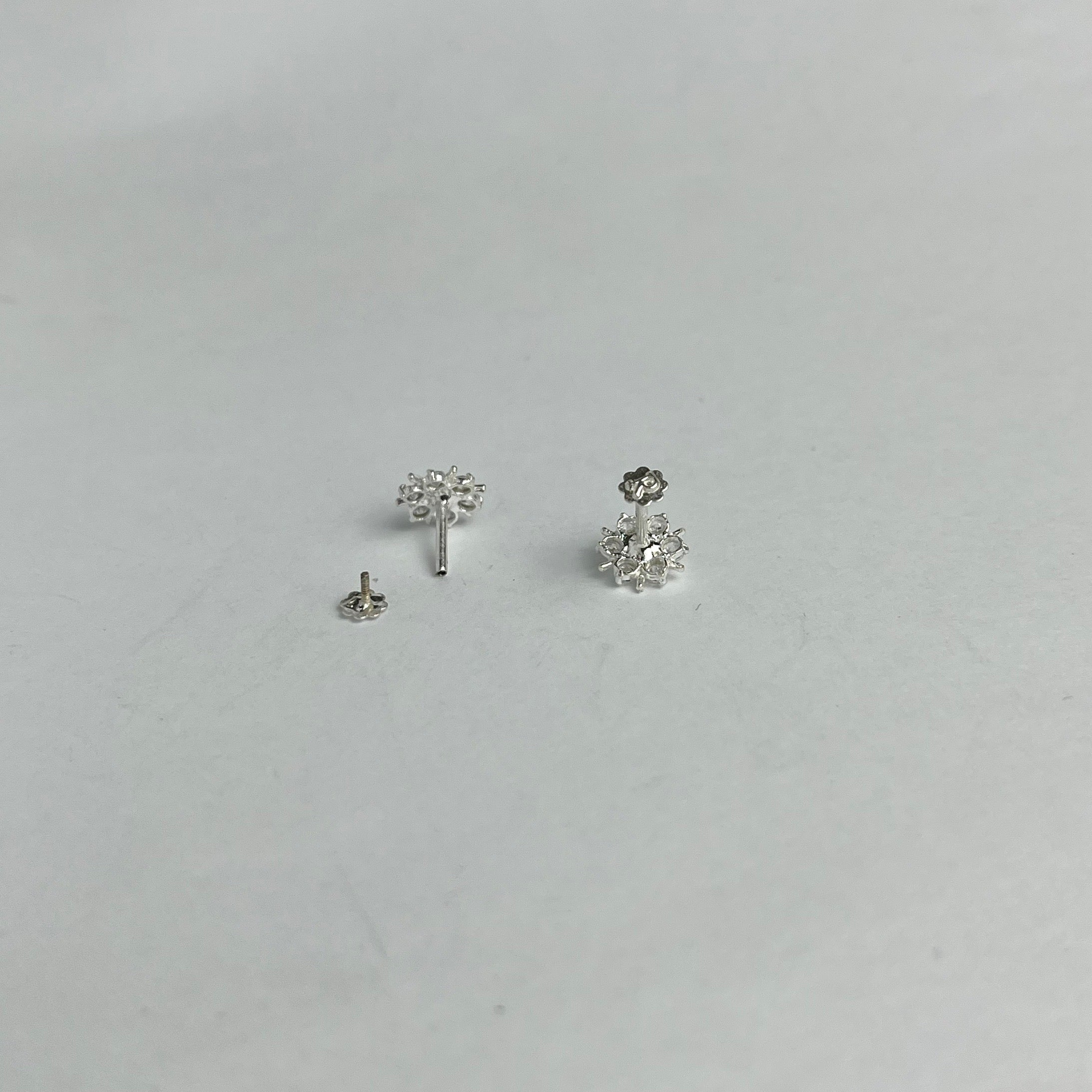 Starburst Studs – 925 Sterling Silver | Clear CZ | Screw Back | Daily Wear