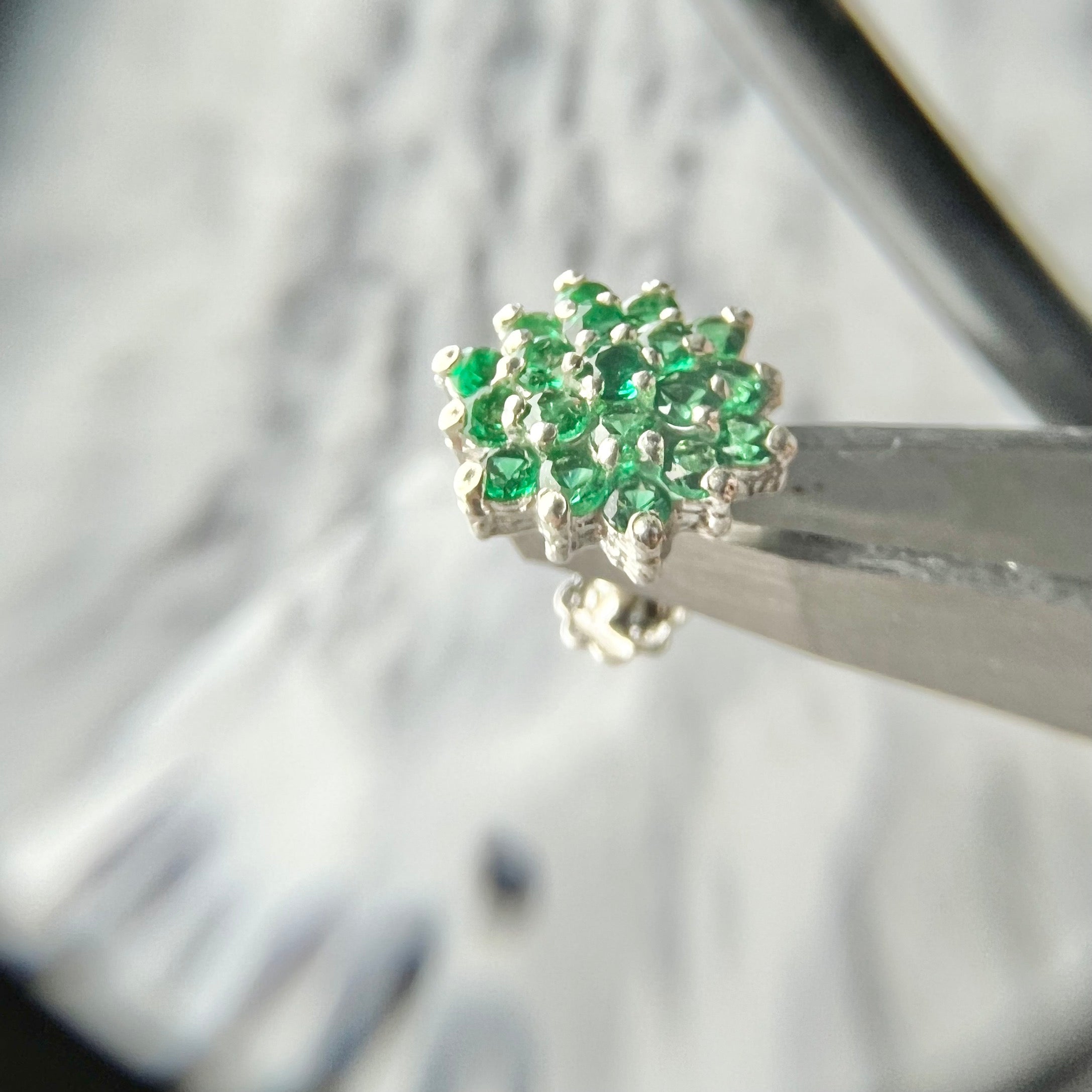 Full Stone Studs - 925 Sterling Silver | Green CZ | 10mm | Nickel-Free | Screw Back