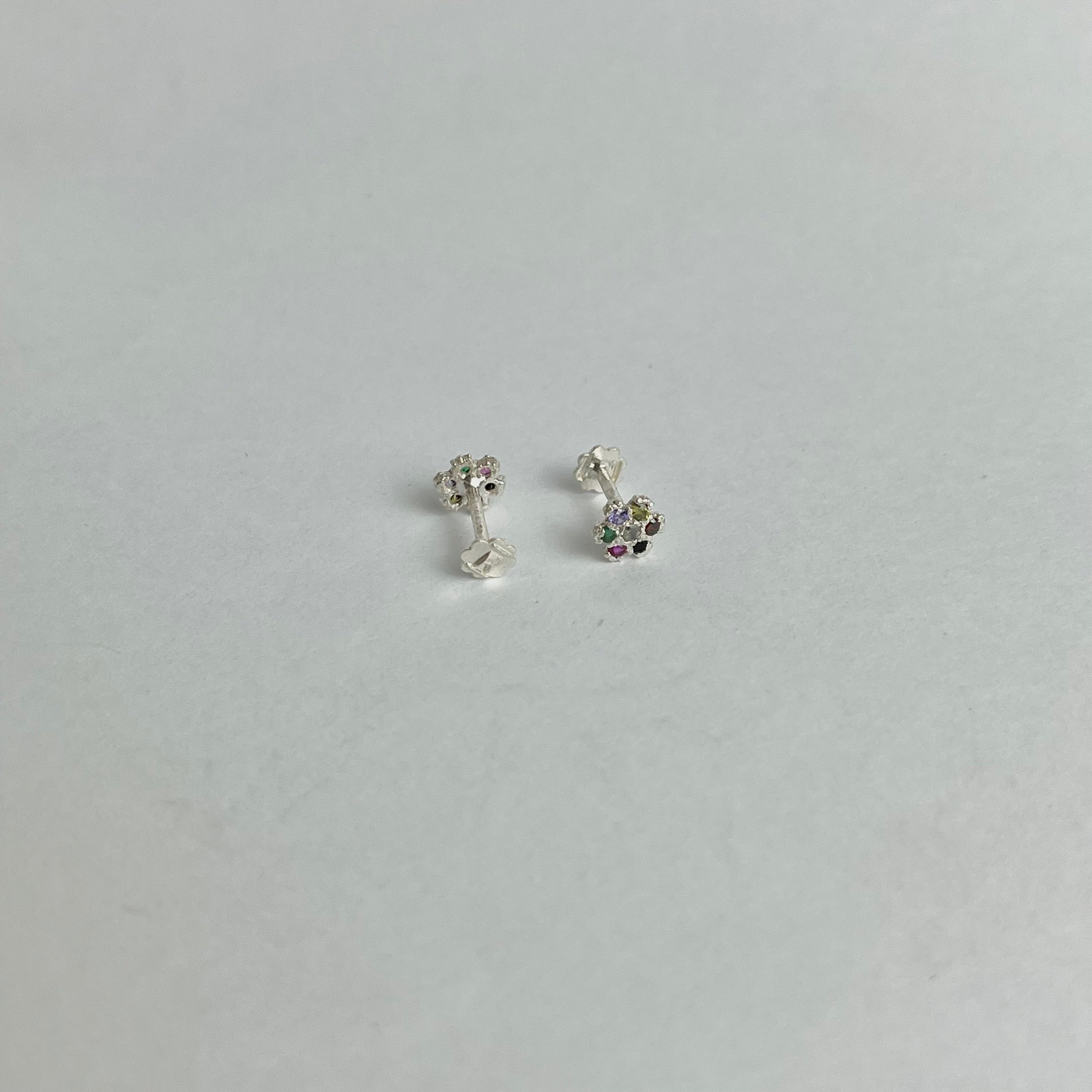 The Rainbow Set – Pavé Hoops & Flower Studs | 925 Sterling Silver | 2 Pairs