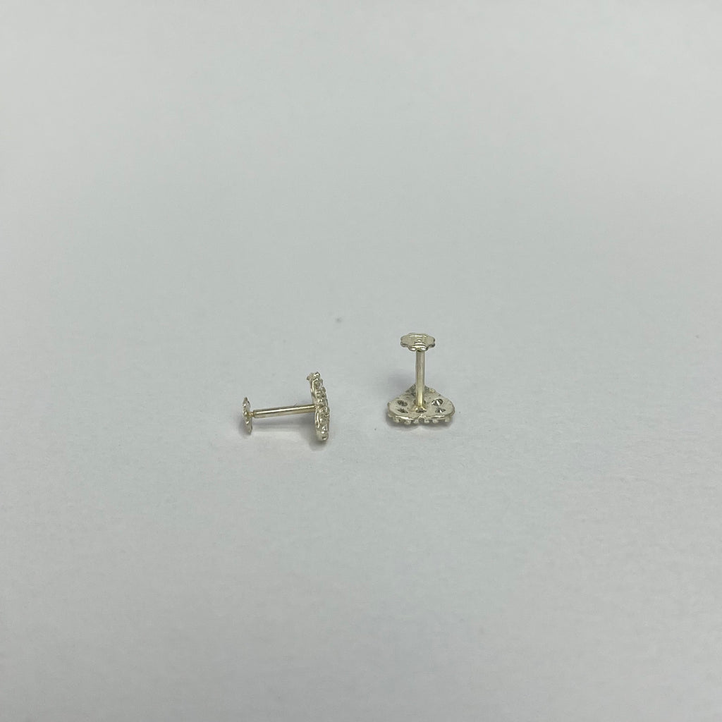 Tiny Stone Heart Studs - 925 Sterling Silver | New Piercing Safe | Everyday Wear