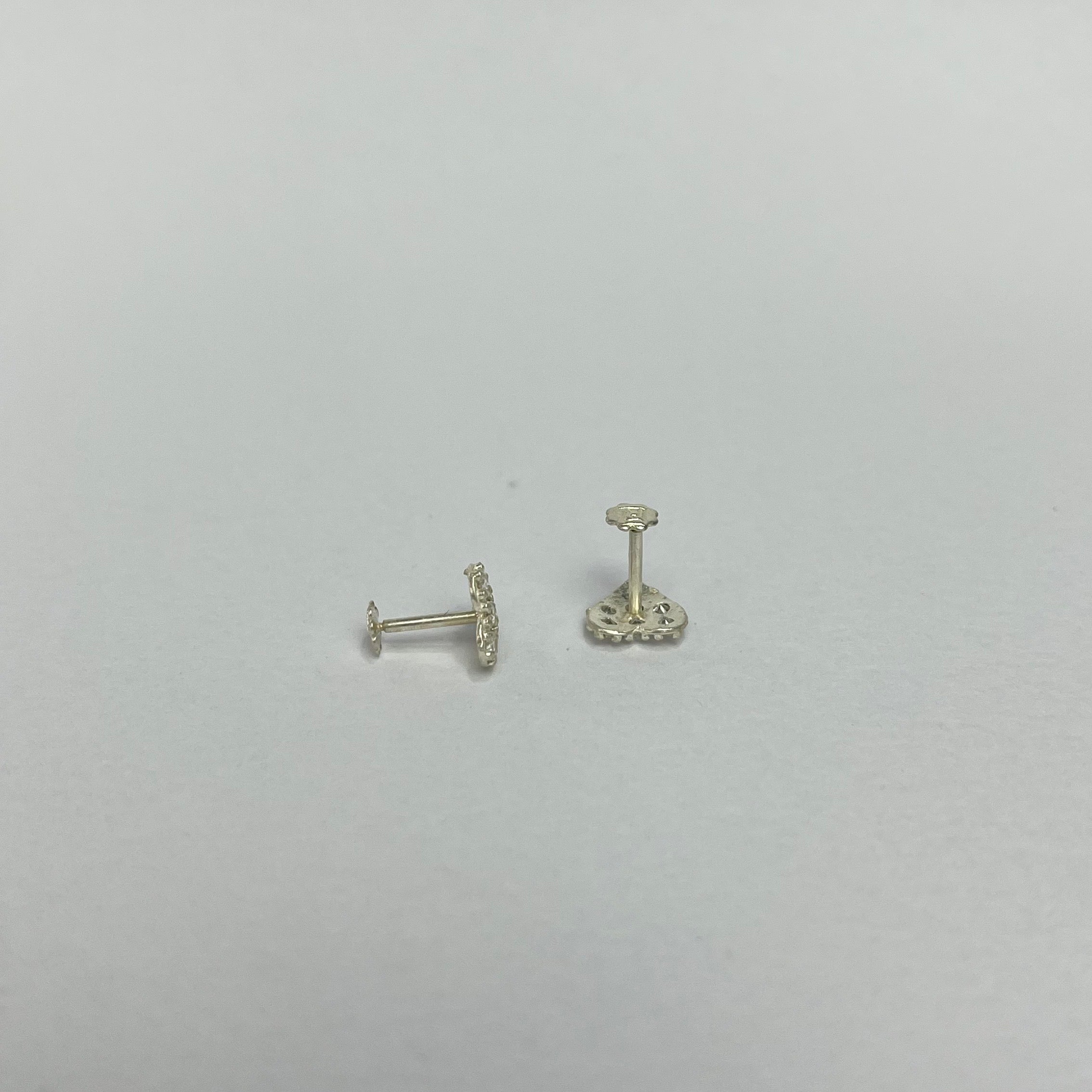 Tiny Stone Heart Studs - 925 Sterling Silver | New Piercing Safe | Everyday Wear