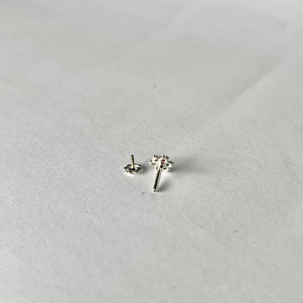 Tiny Flower Studs — 925 Sterling Silver | 6mm | 7 Colors | Nickel-Free | Screw Back