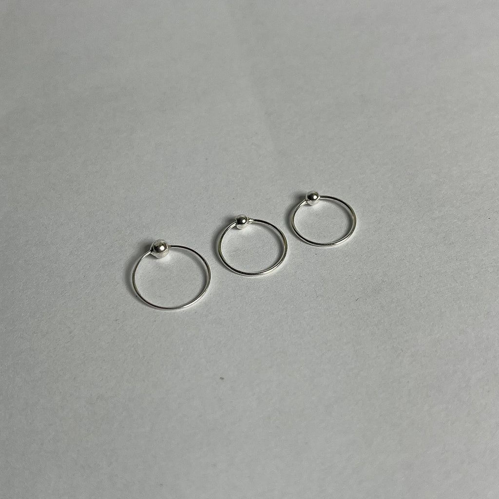 Ball Hoop Earrings — 925 Sterling Silver | 6mm 8mm 10mm | 2mm Ball | Nickel-Free