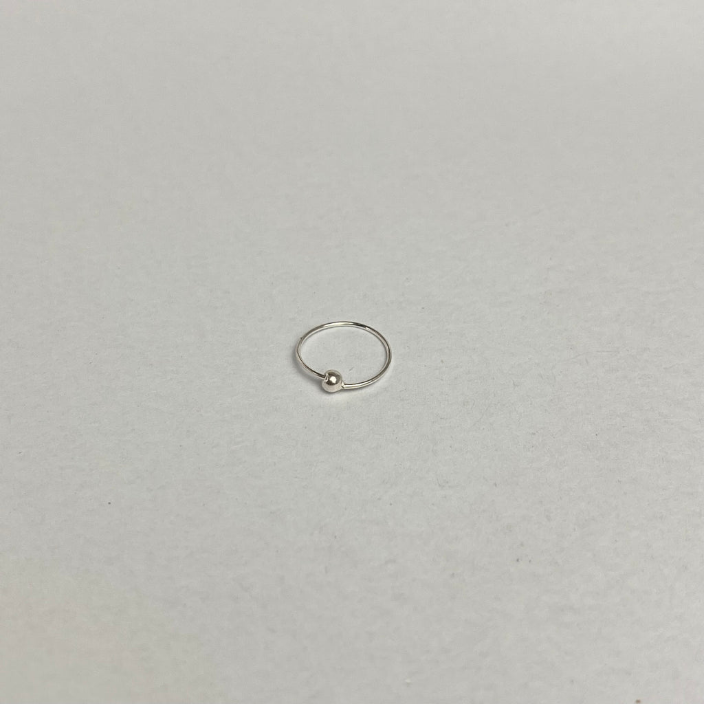 Ball Nose Ring — 925 Sterling Silver | 8mm | 18 Gauge | Minimal Detail Daily Wear
