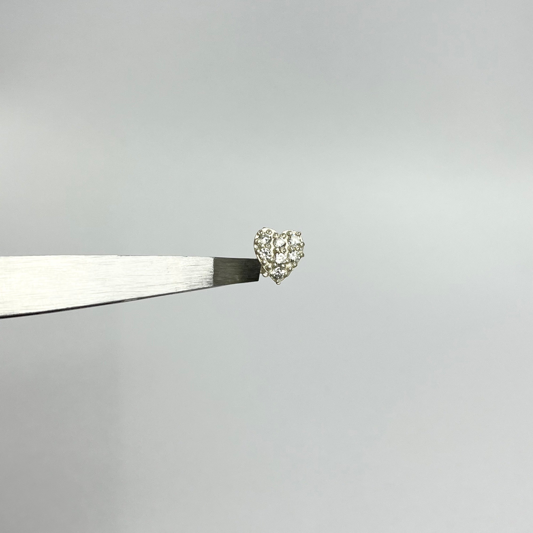 Tiny Stone Heart Studs - 925 Sterling Silver | New Piercing Safe | Everyday Wear