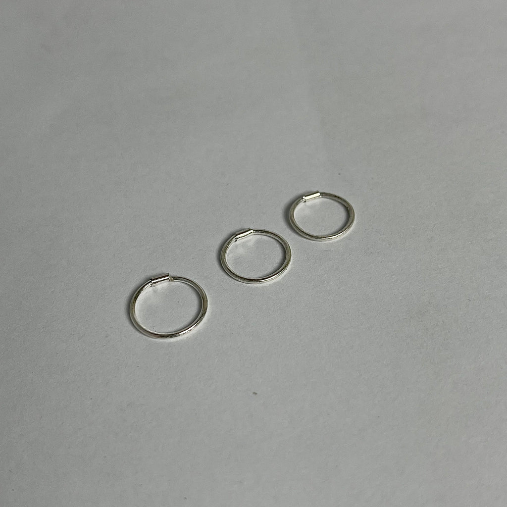 Silver Plain Hoop Earrings – Pair (Sizes 6mm • 8mm • 10mm )