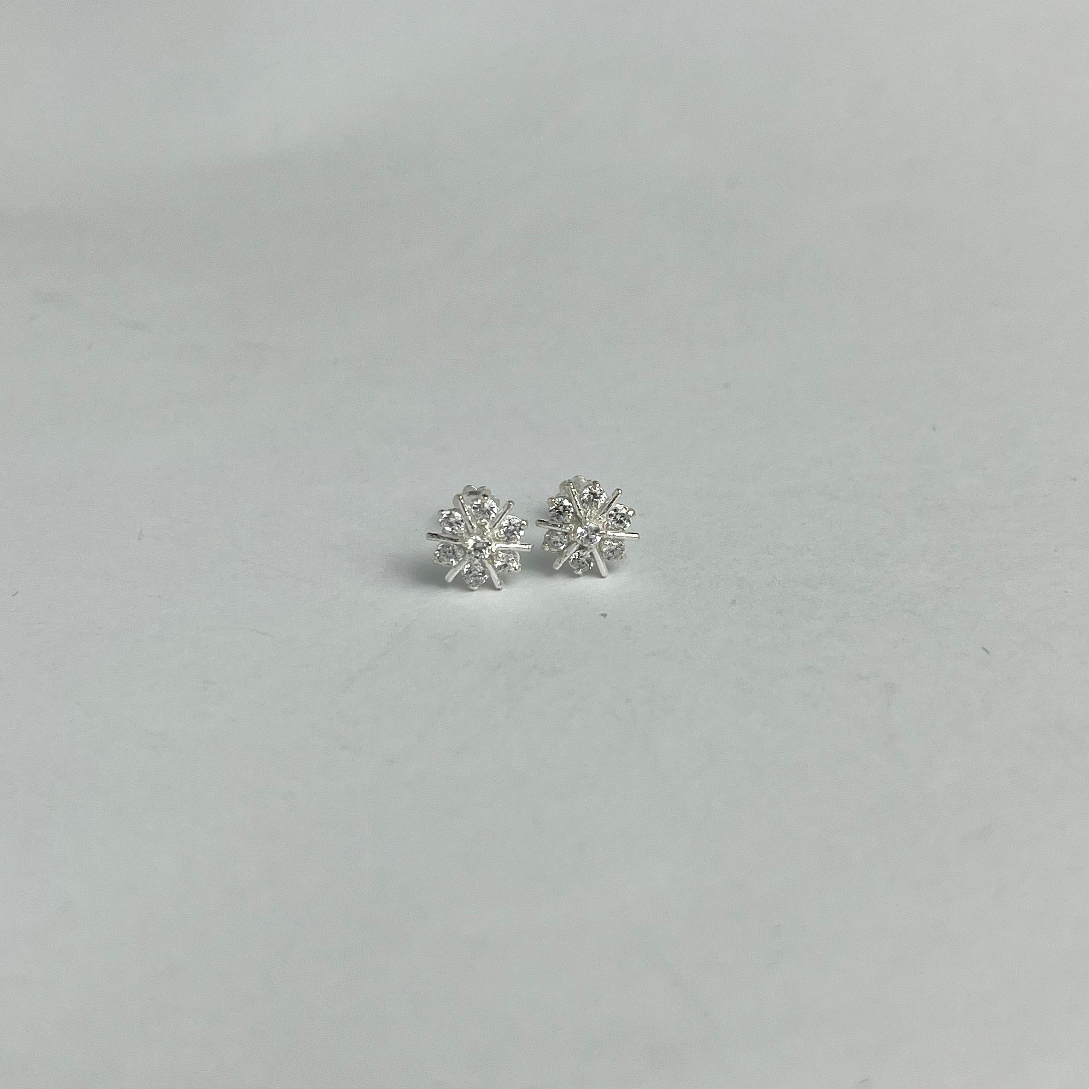 Starburst Studs – 925 Sterling Silver | Clear CZ | Screw Back | Daily Wear