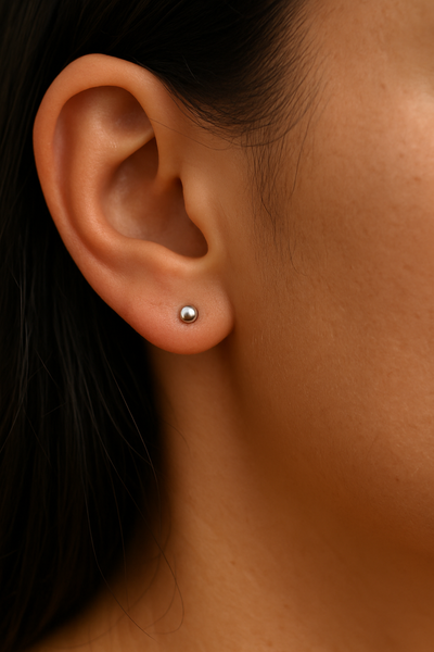 Chandi Ball Stud Earrings Pair
