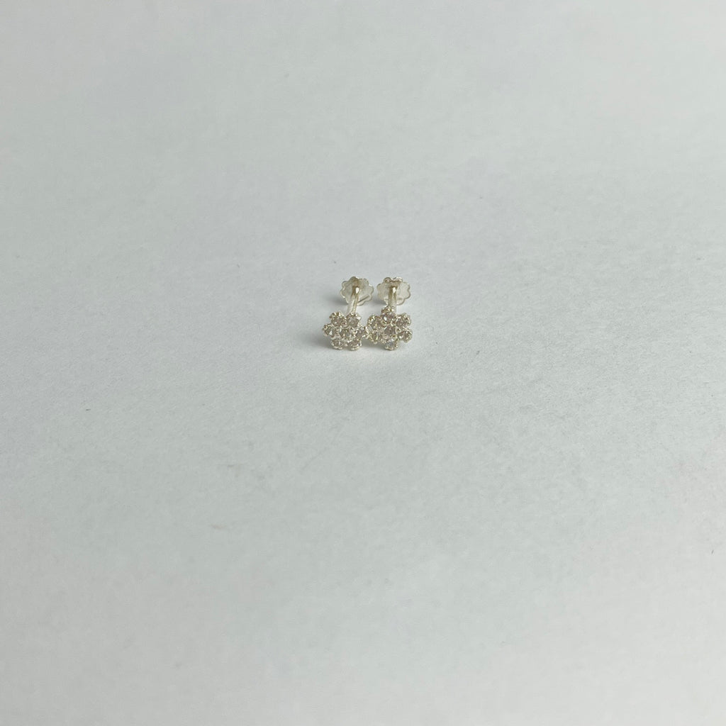 Tiny Set – 5mm flower & 2mm Studs | 925 Sterling Silver | 2 Pairs