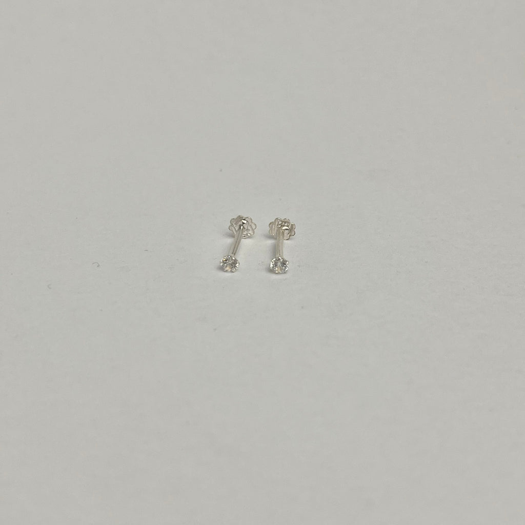 2mm - The Hint Stud 925 Silver | Nickel-Free | Screw Back